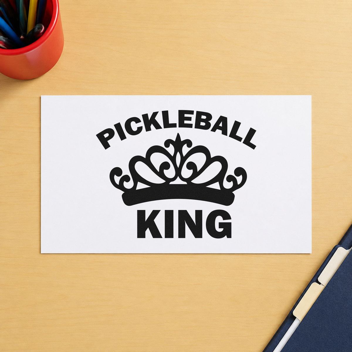 Pickleball King Crown PSI Pre-Inked Stamp in use 3