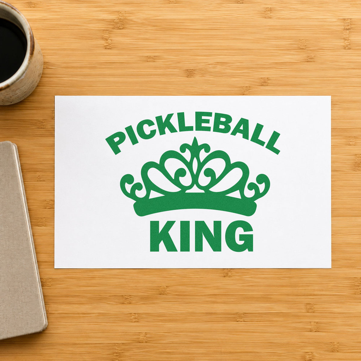 Pickleball King Crown PSI Pre-Inked Stamp in use 8