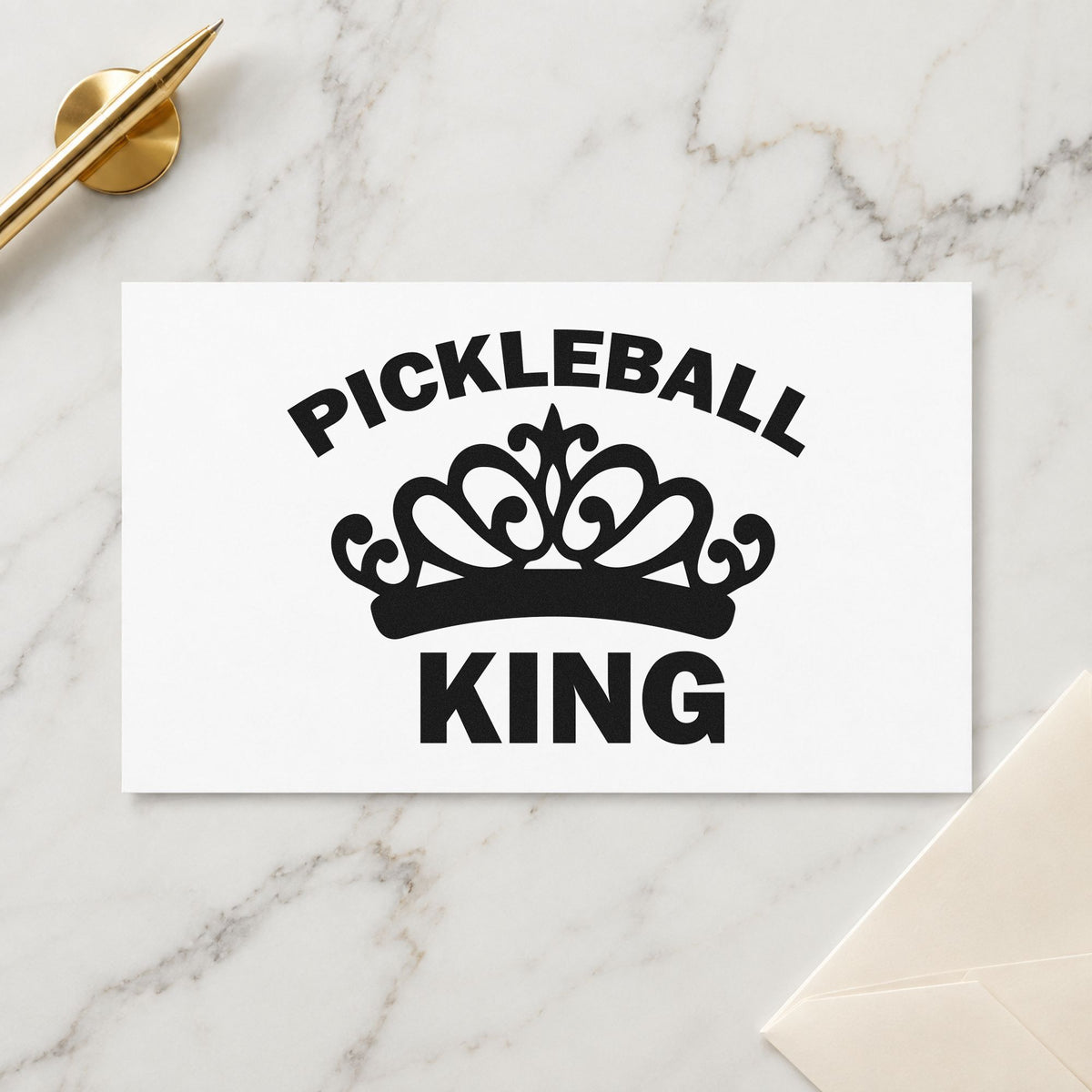 Pickleball King Crown Pre-Inked Stamp – Slim in use 9