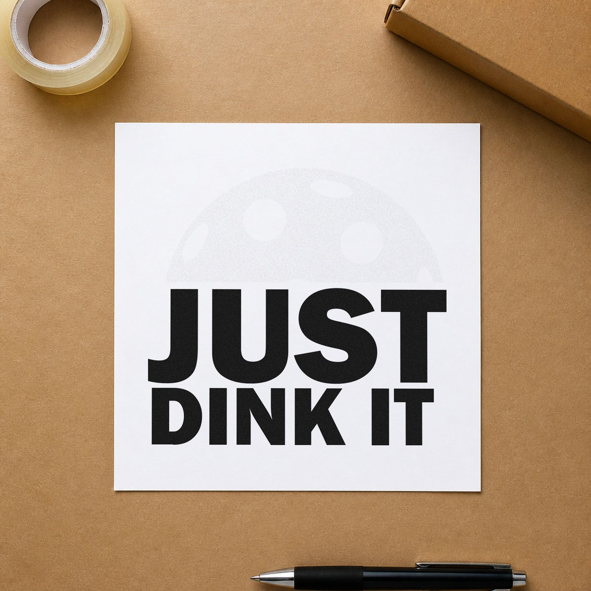 Just Dink It Ball Lettering Pre-Inked Stamp – Slim in use 10