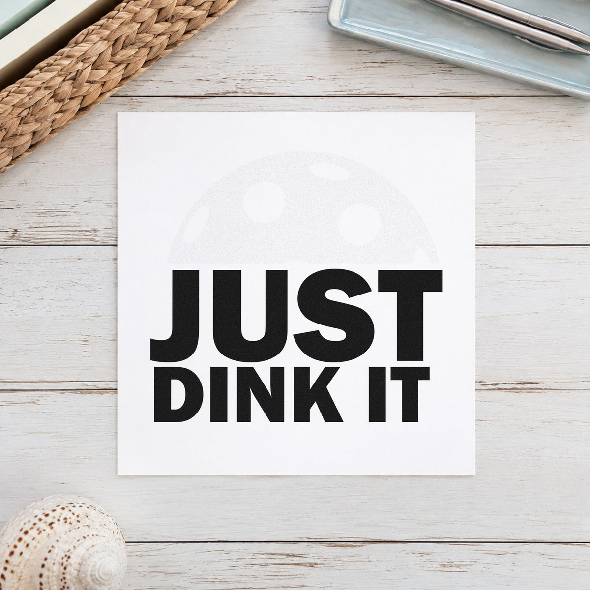 Just Dink It Ball Lettering Pre-Inked Stamp – Slim in use 3