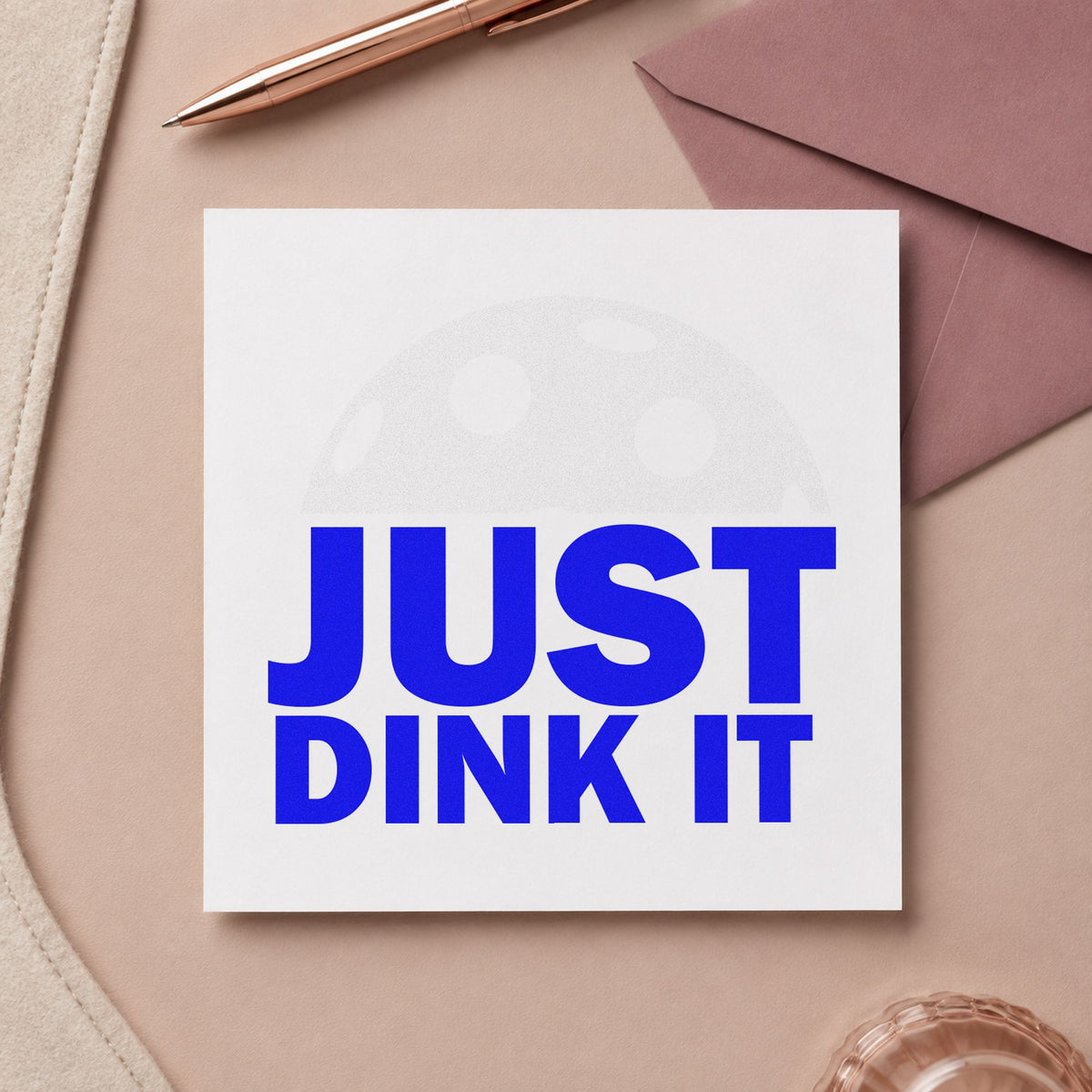 Just Dink It Ball Lettering Pre-Inked Stamp – Slim in use 6