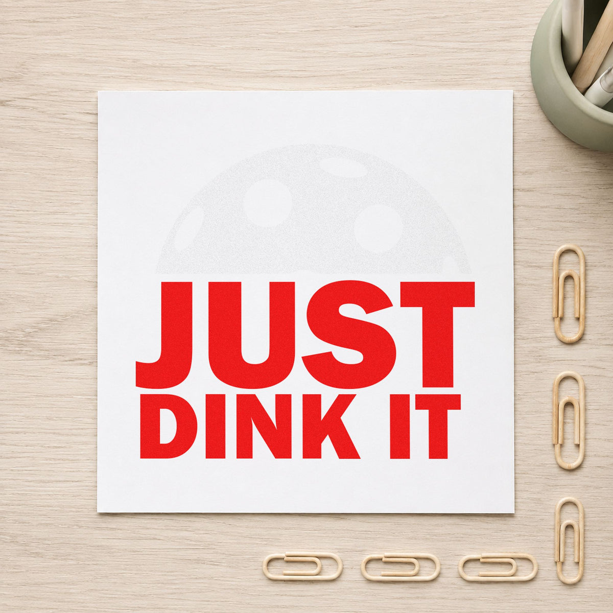 Just Dink It Ball Lettering Pre-Inked Stamp – Slim in use 8