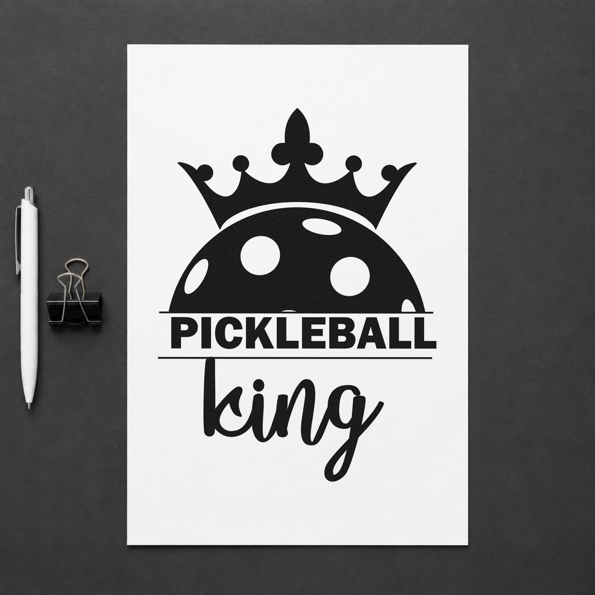 Pickleball King Crowned Ball Pre-Inked Stamp – PSI in use 4