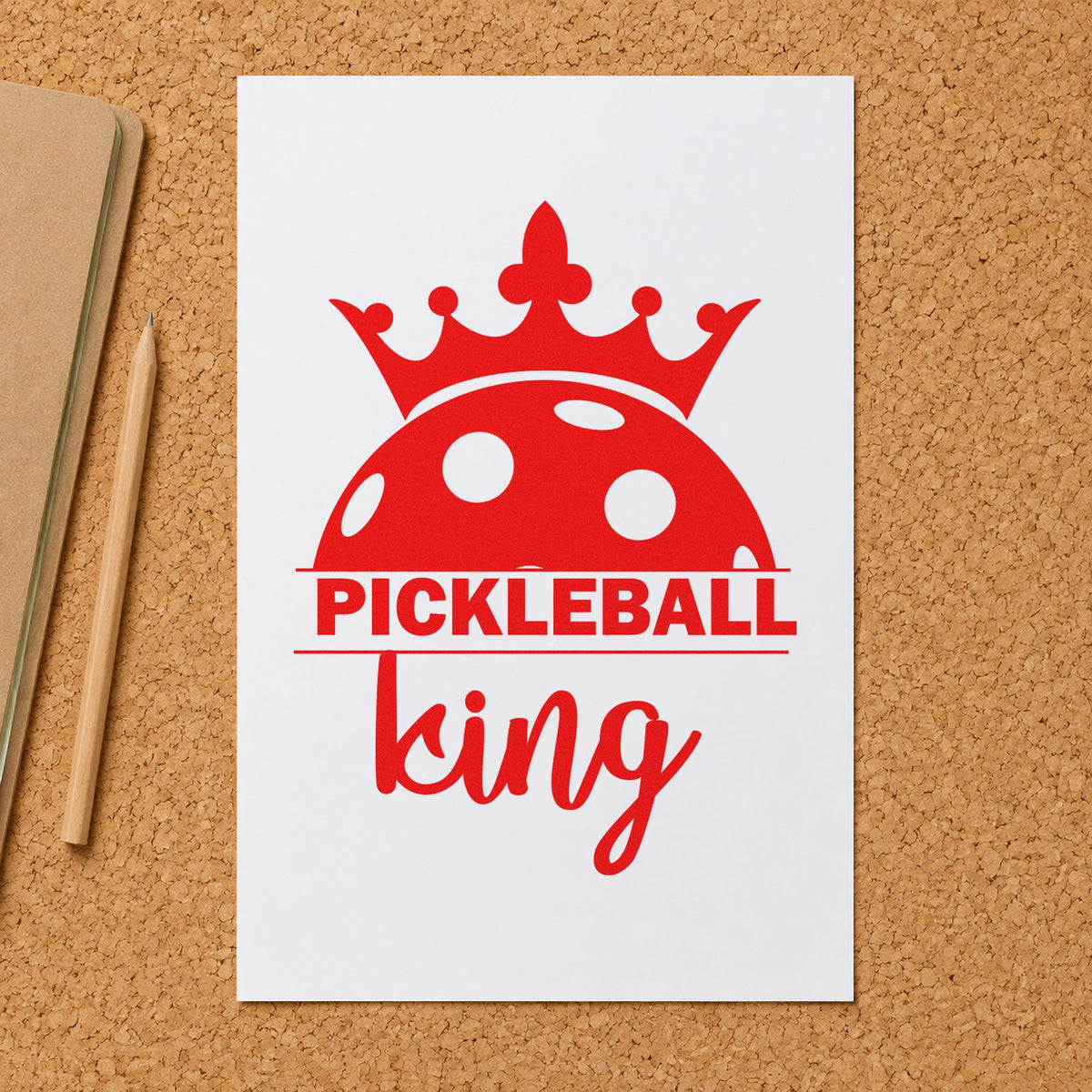 Pickleball King Crowned Ball Pre-Inked Stamp – PSI in use 8