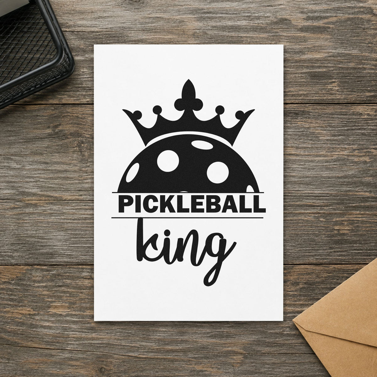 Pickleball King Crowned Ball Self-Inking Craft Stamp in use 9