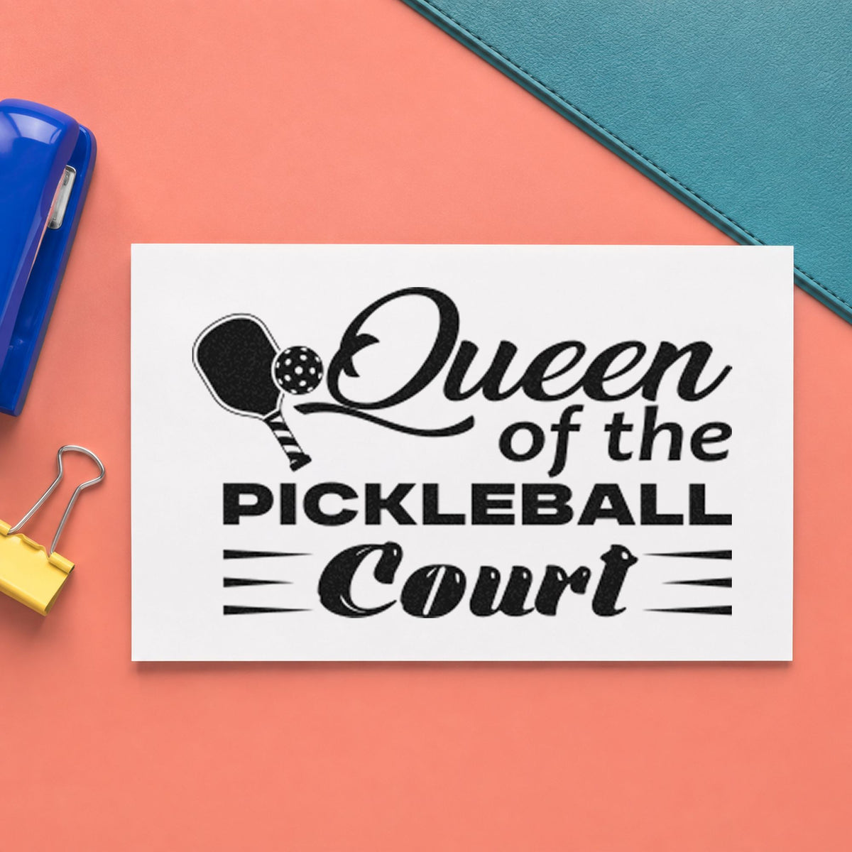 Queen Of Pickleball Court Stamp – PSI Pre-Inked in use 3