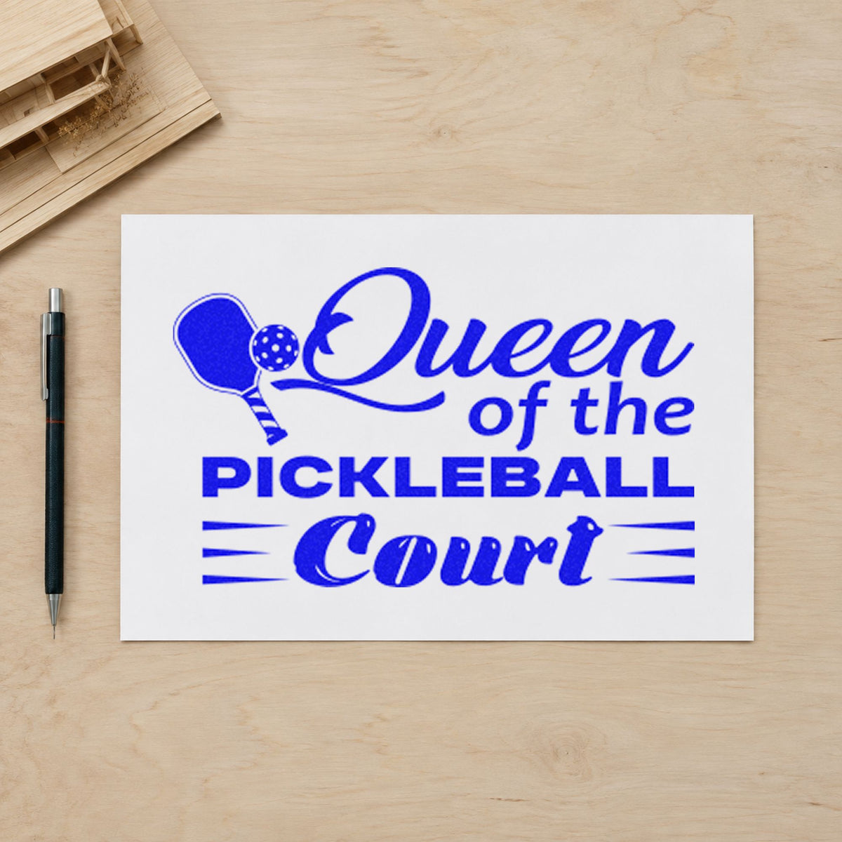 Queen Of Pickleball Court Self-Inking Stamp in use 6