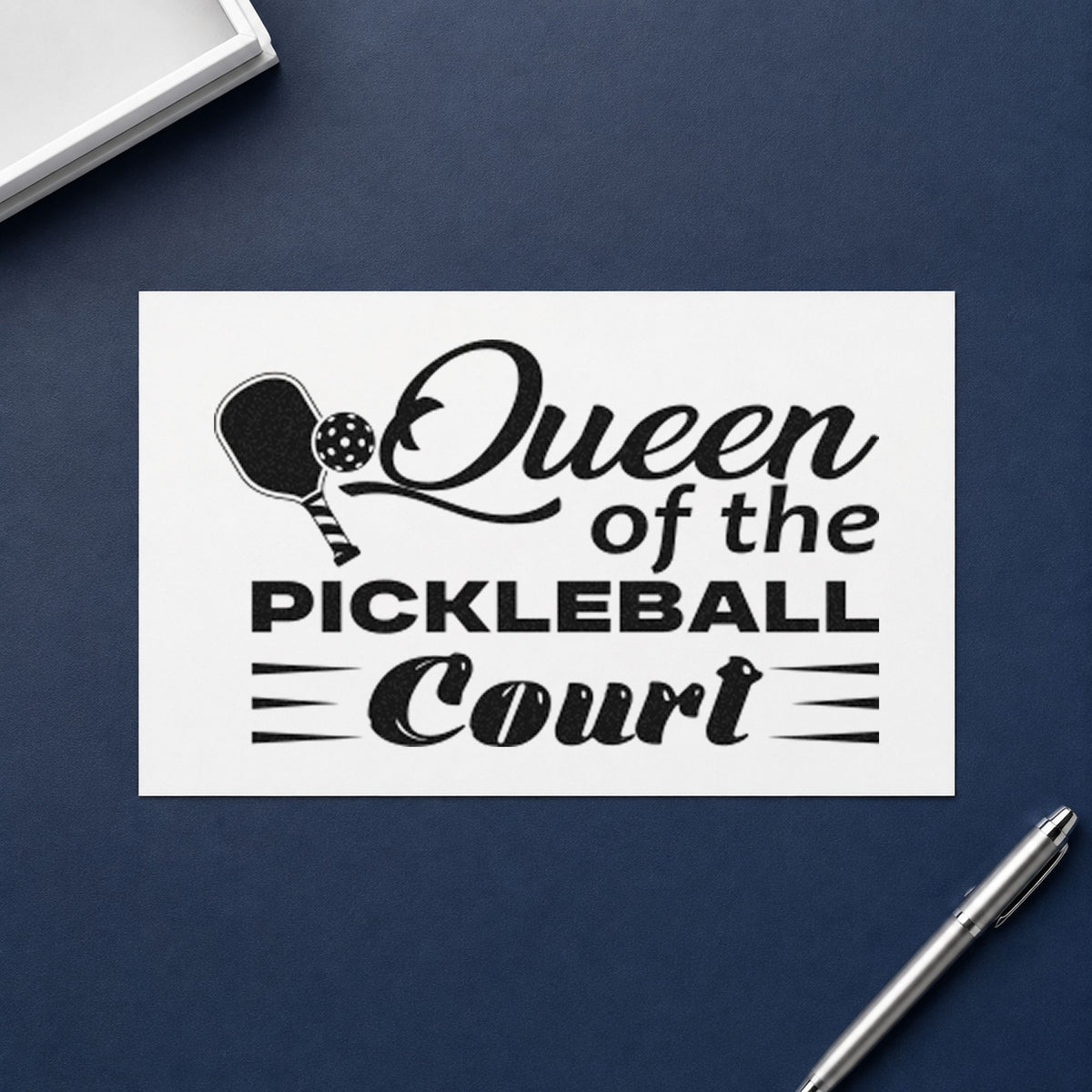 Queen Of Pickleball Court Self-Inking Stamp in use 9