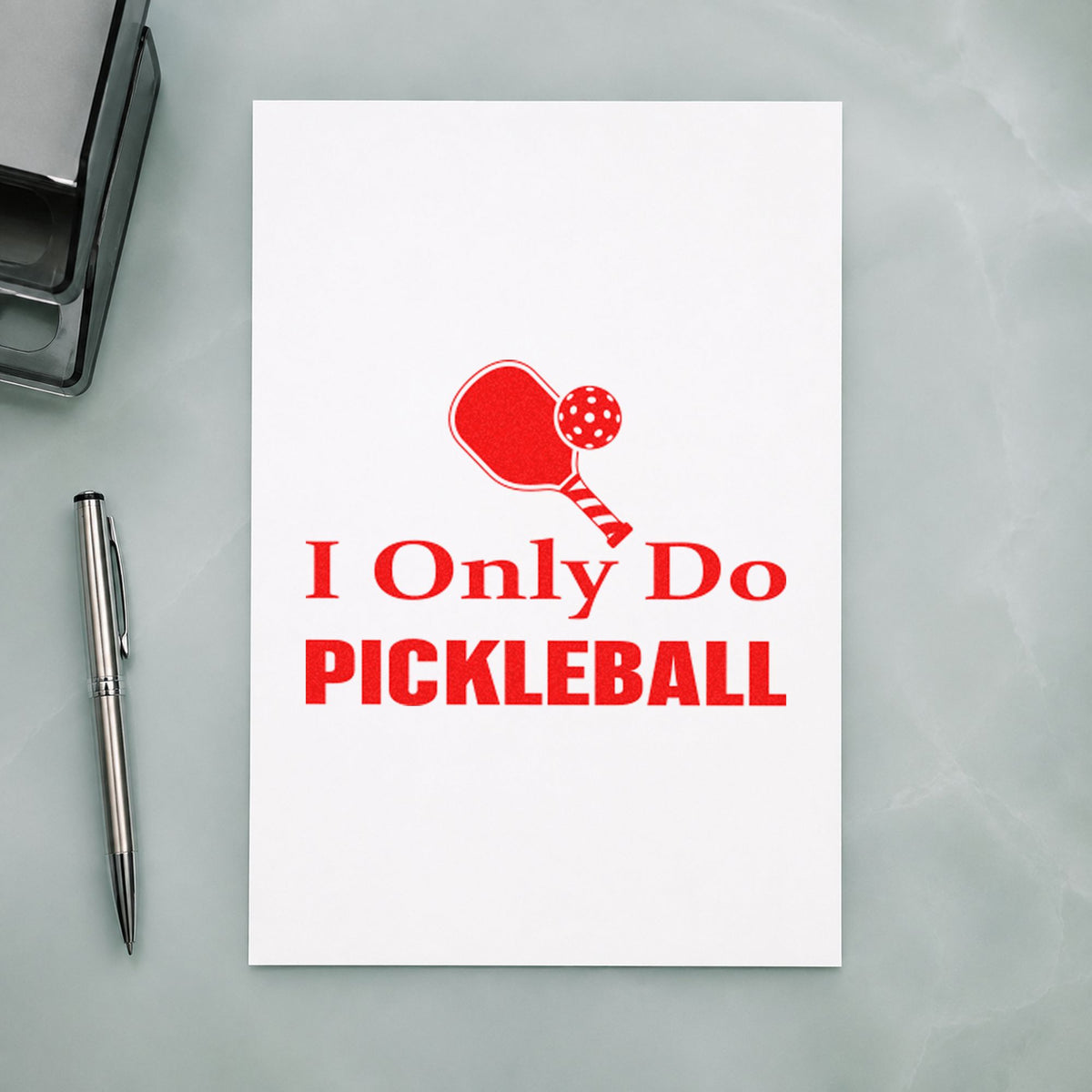 Self-Inking Only Do Pickleball Paddle Stamp in use 7