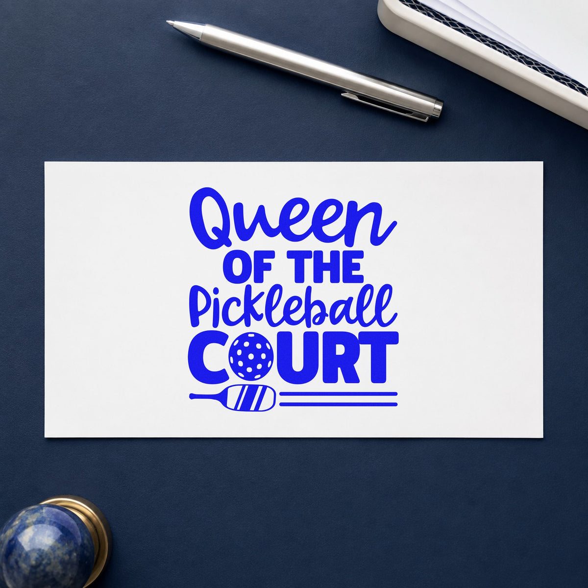 Queen Of The Pickleball Court Hand Stamp – Duo in use 5