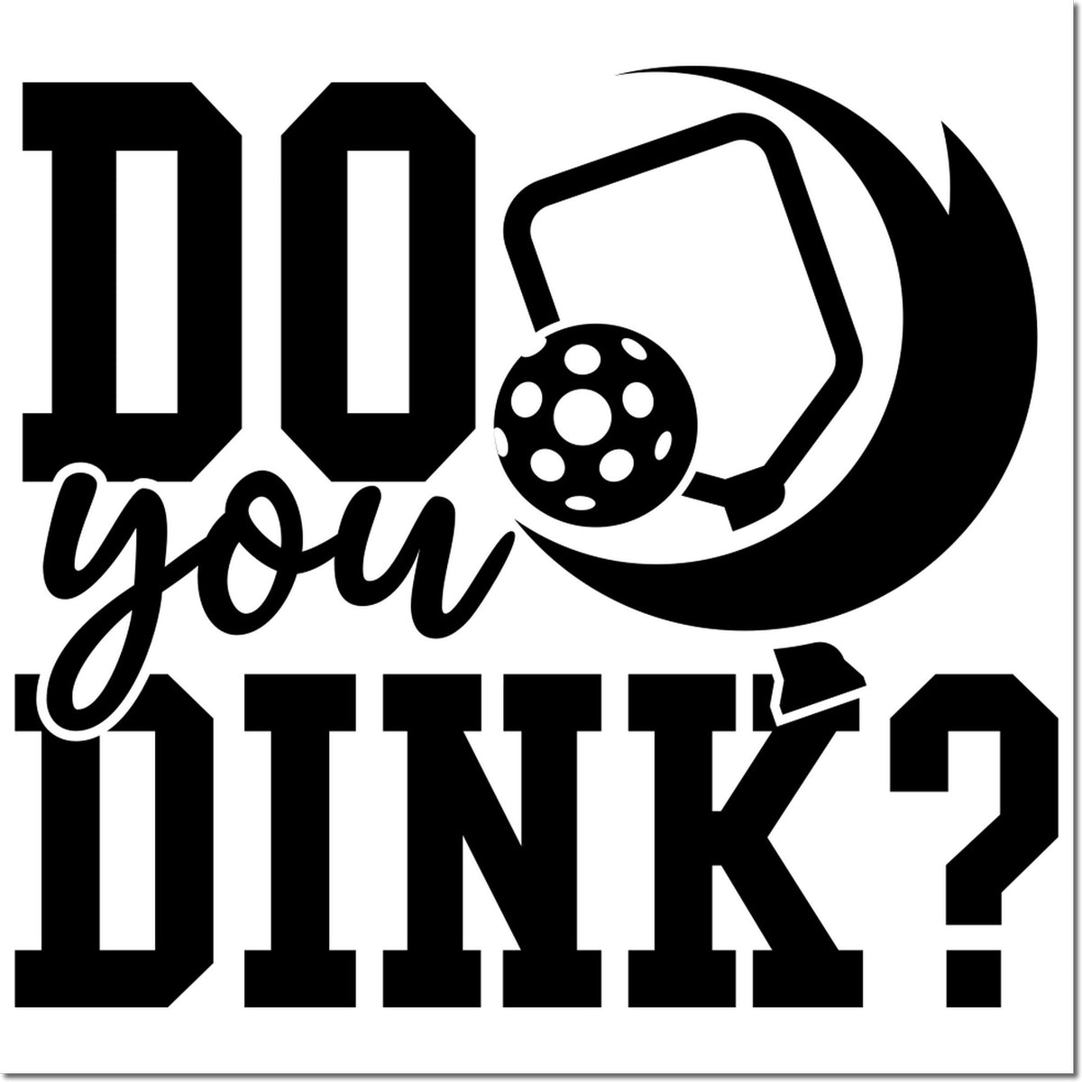 Funny bowling rubber stamp design reading Do you mink? with bowling ball graphic for craft projects and cards.
