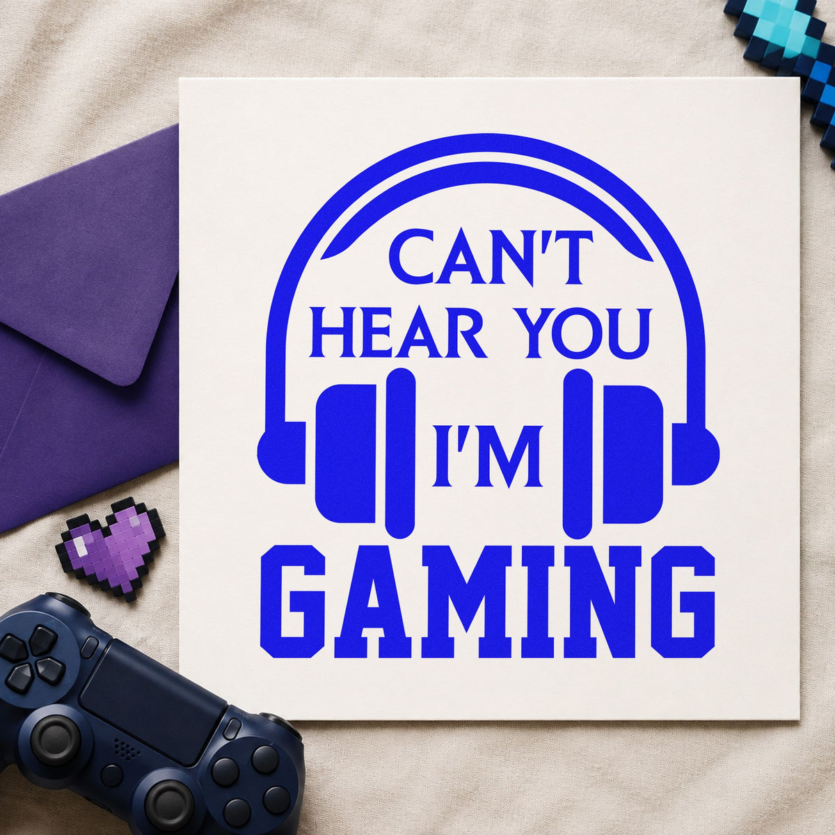 Cannot Hear You Gaming Slim Pre-Inked Stamp in use 5