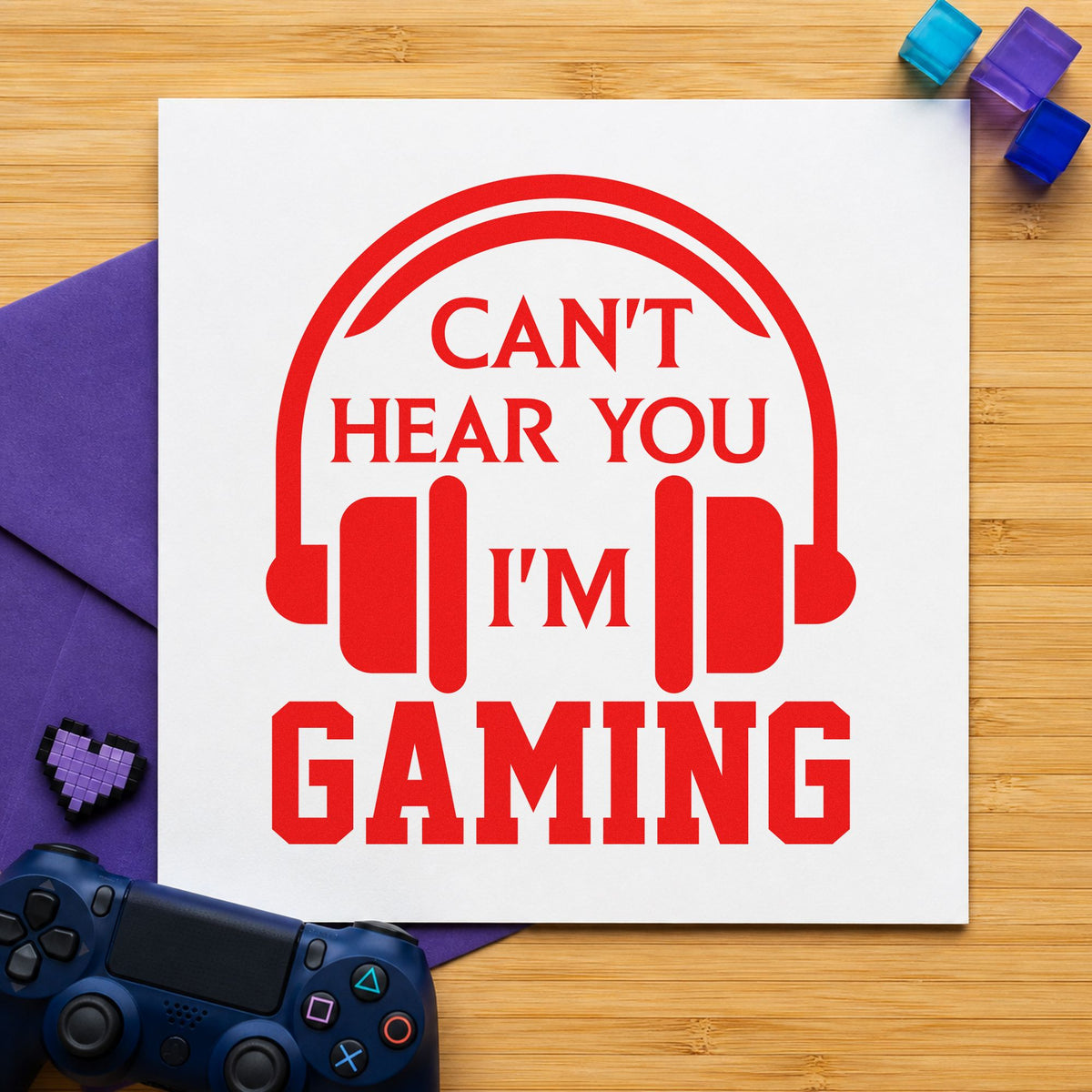 Cannot Hear You Gaming Slim Pre-Inked Stamp in use 7