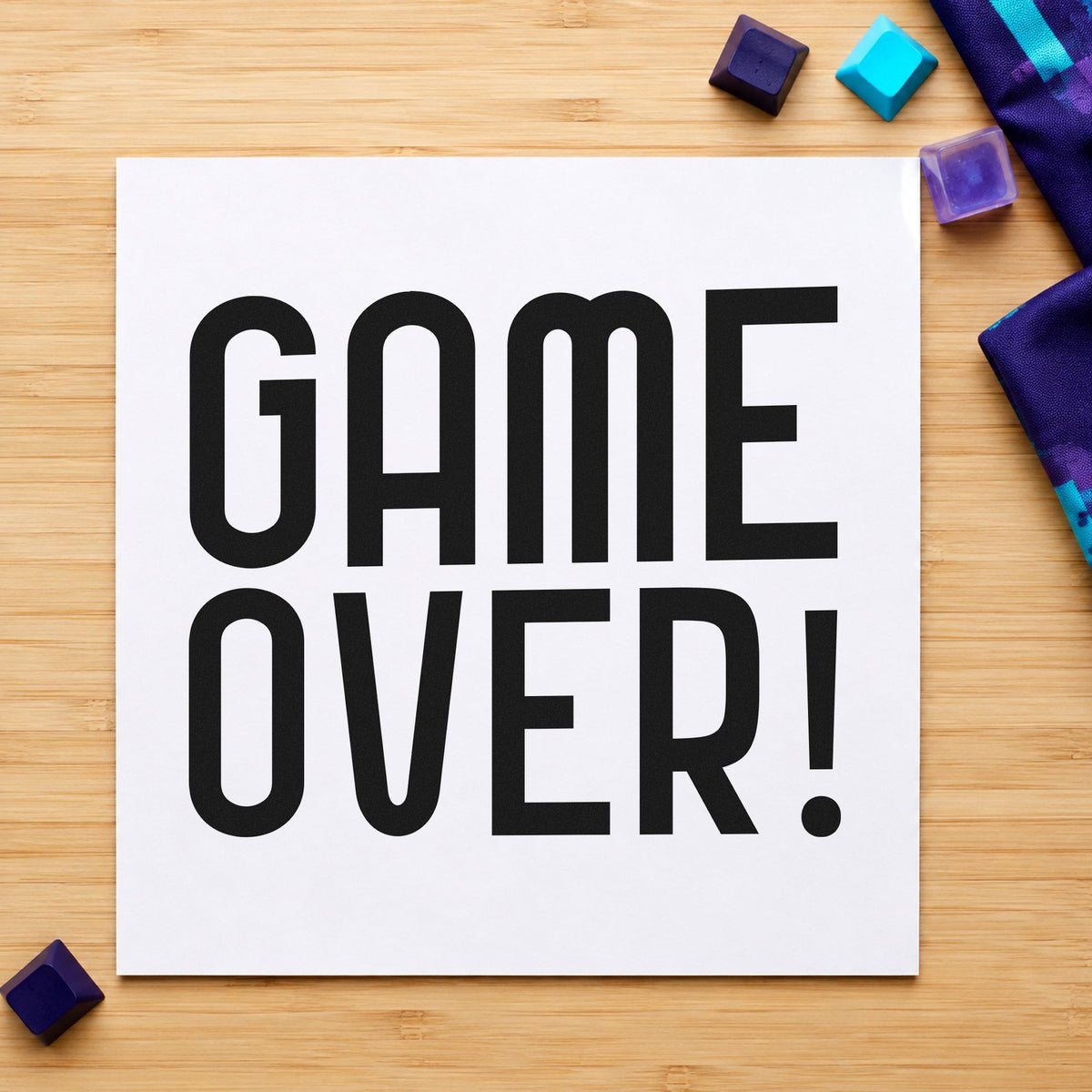 Game Over Tall Lettering Rubber Stamp – Duo Hand in use 10