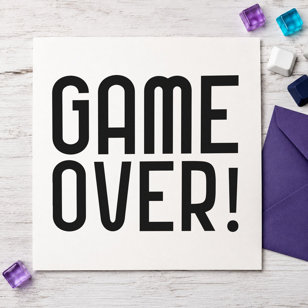 Game Over Tall Lettering Rubber Stamp – Duo Hand in use 3