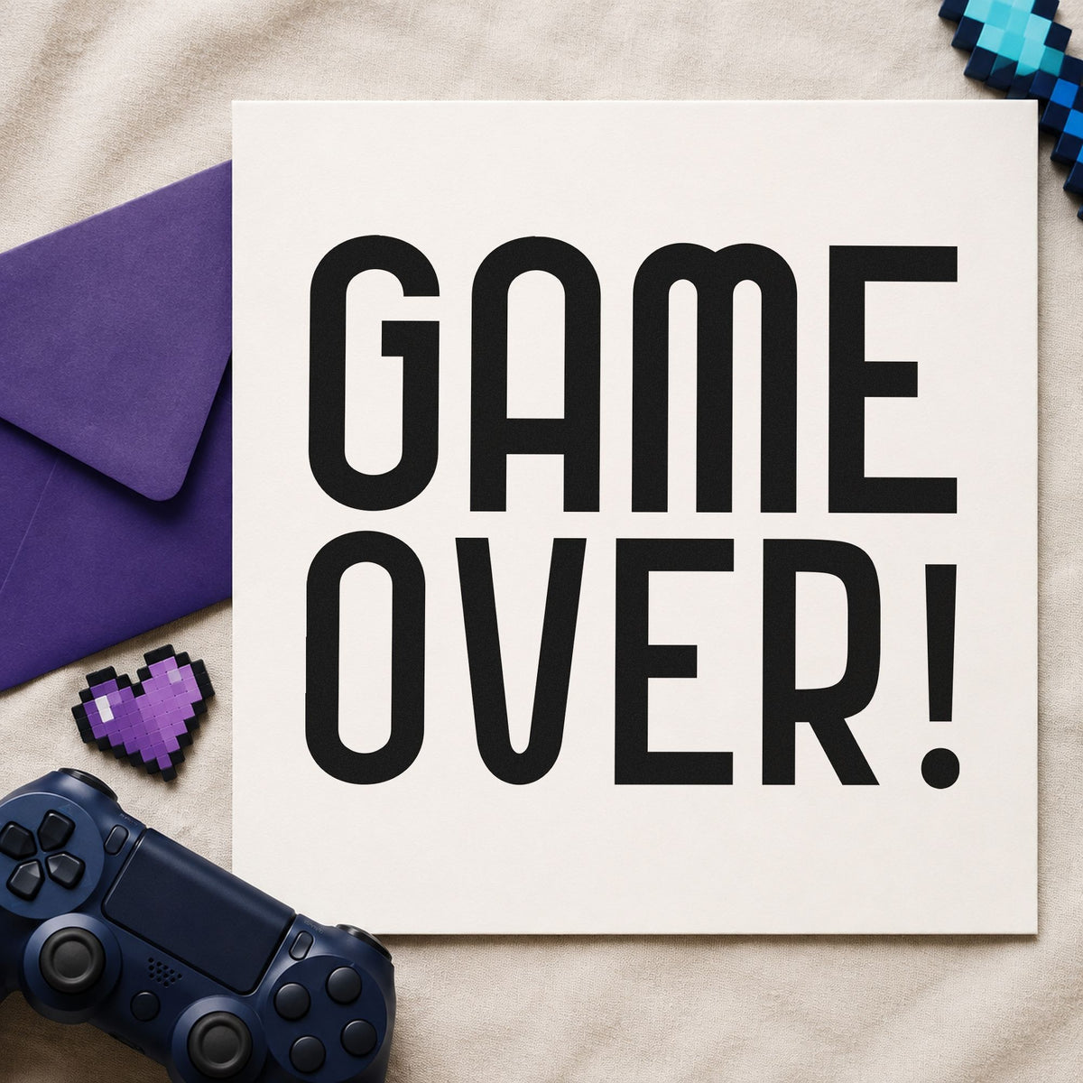 Game Over Tall Lettering Compact Pre-Inked Stamp – Slim in use 4
