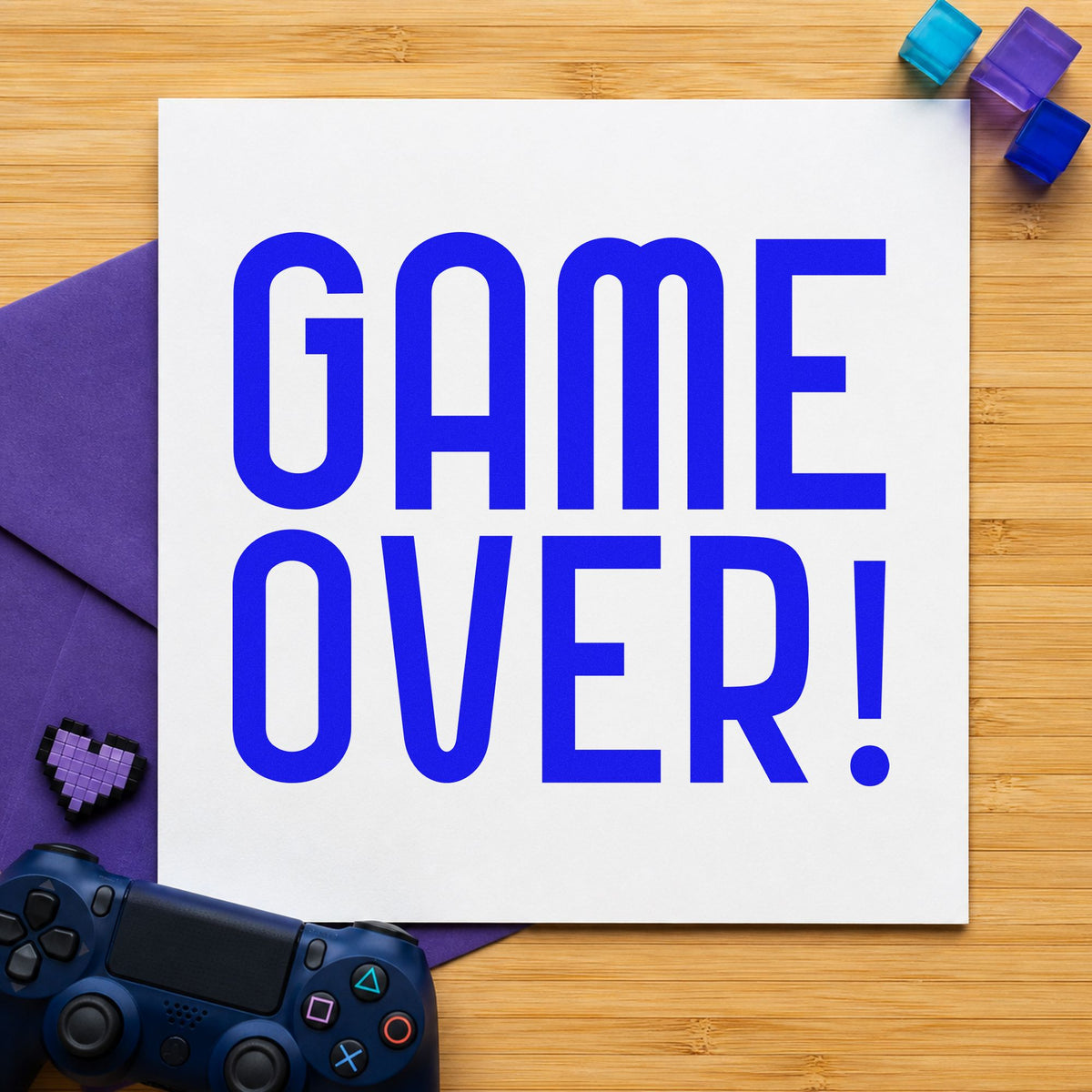 Game Over Tall Lettering Rubber Stamp – Duo Hand in use 6