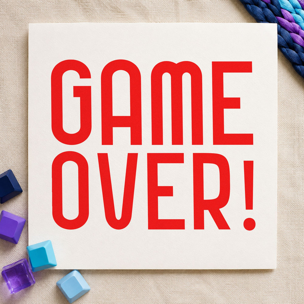 Game Over Tall Lettering PSI Pre-Inked Stamp in use 7