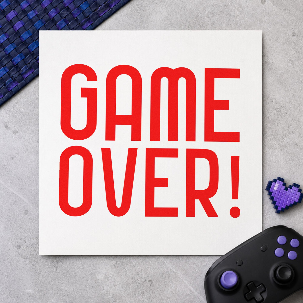 Game Over Tall Lettering PSI Pre-Inked Stamp in use 8
