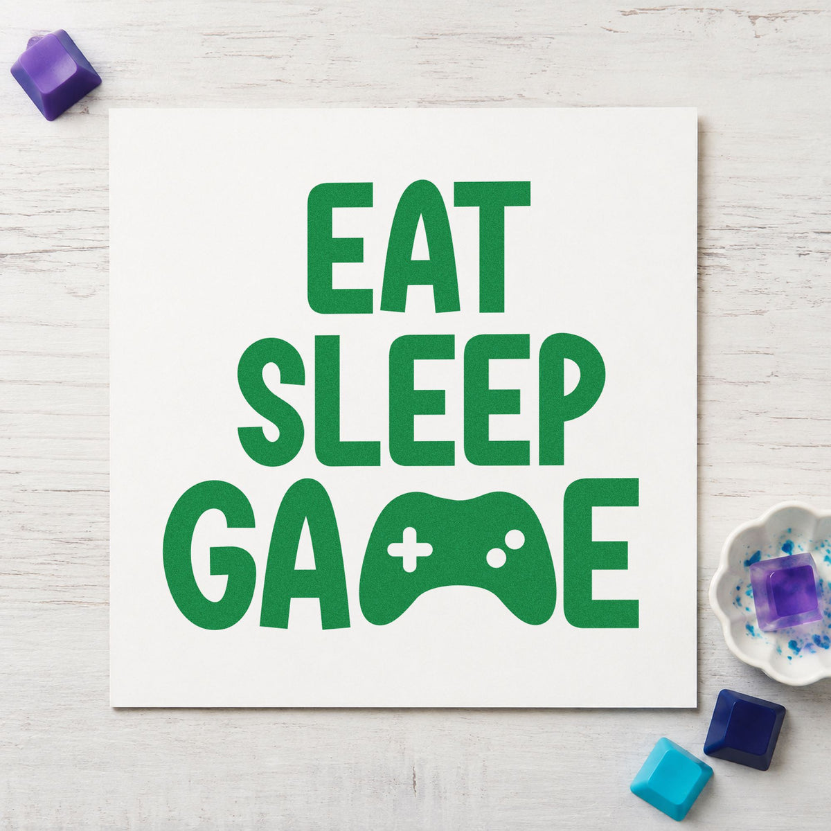 Eat Sleep Game Controller Self-Inking Stamp in use 10