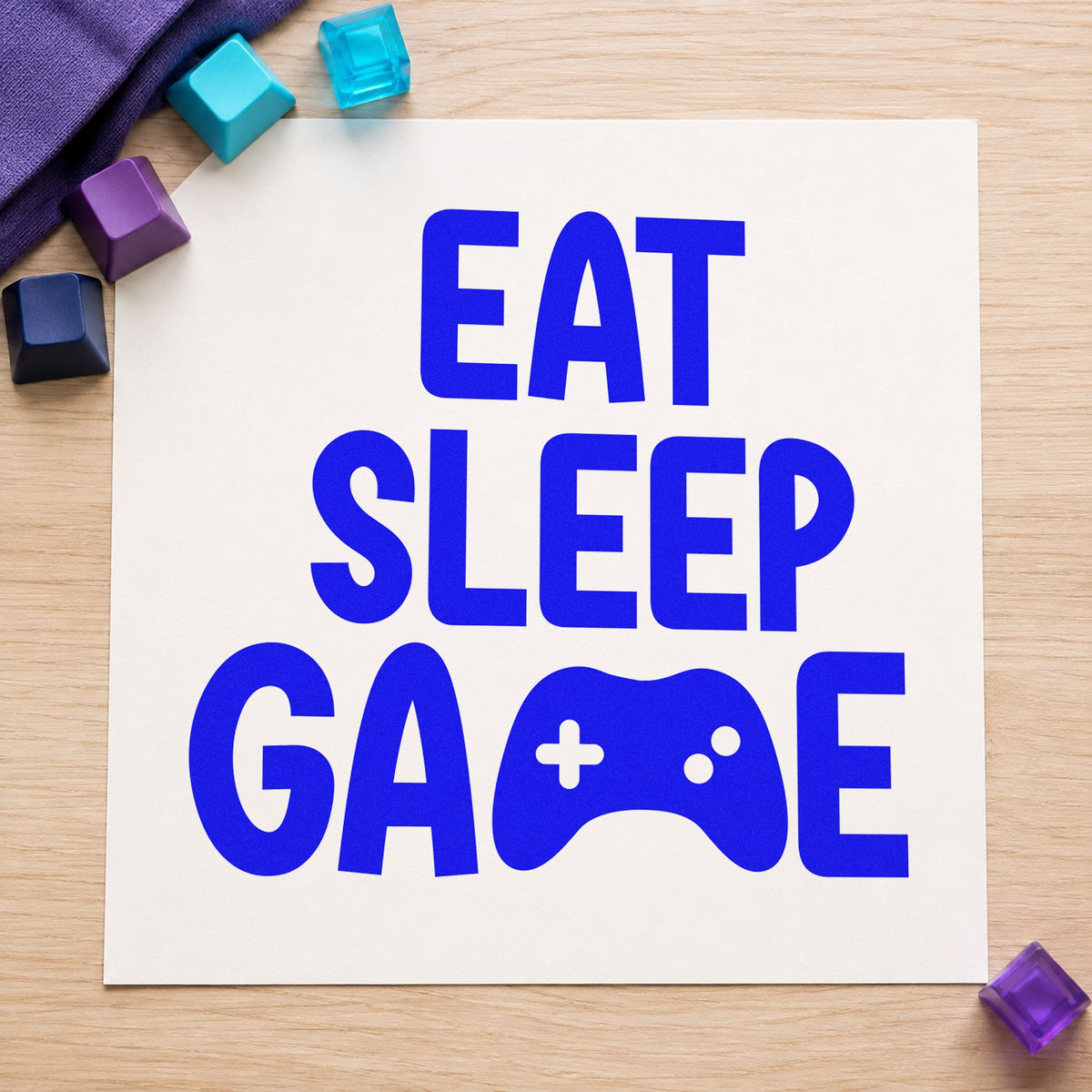 Eat Sleep Game Controller Self-Inking Stamp in use 6
