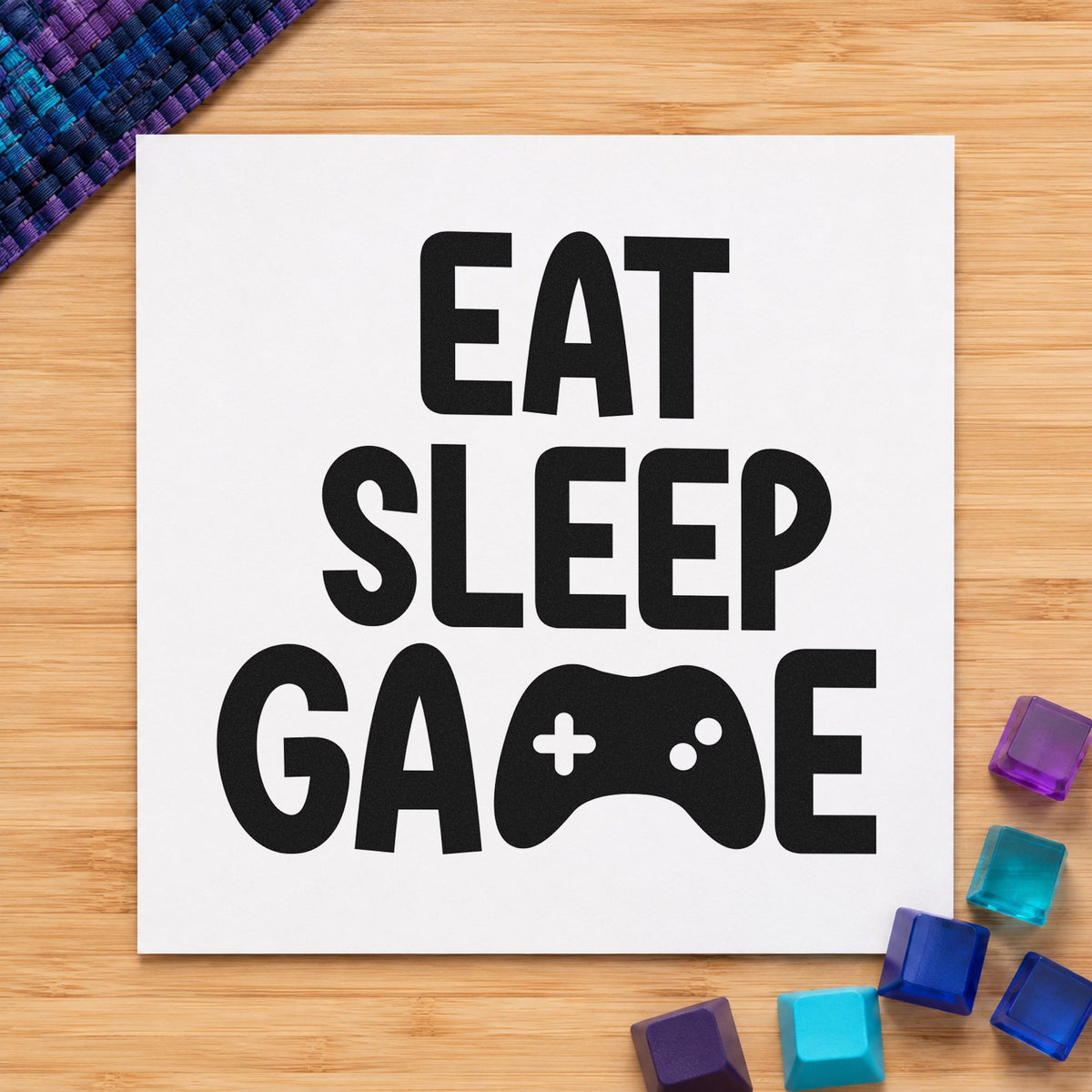 Eat Sleep Game Controller Self-Inking Stamp in use 9