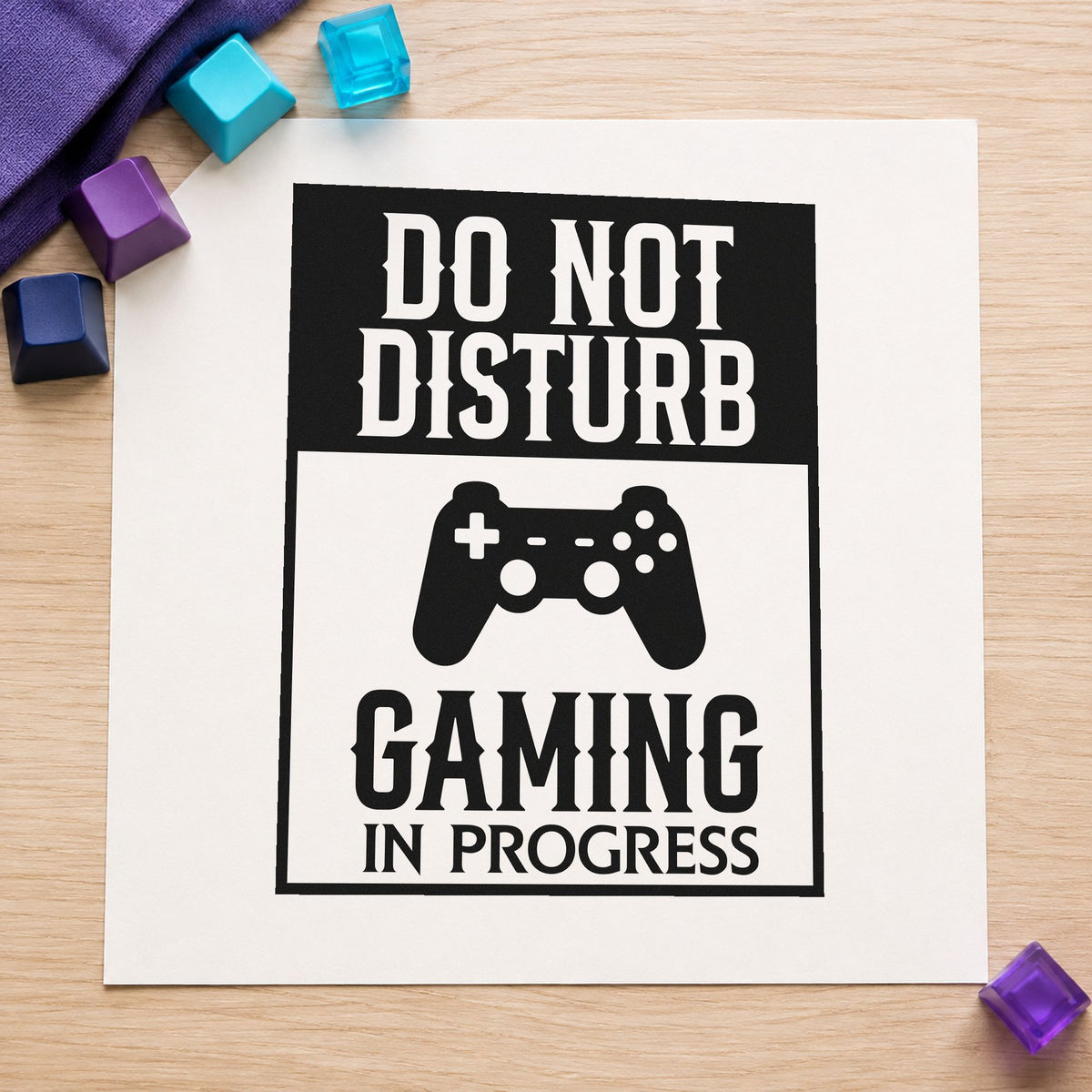 Do Not Disturb Gaming Game Controller PSI Pre-Inked Stamp in use 3
