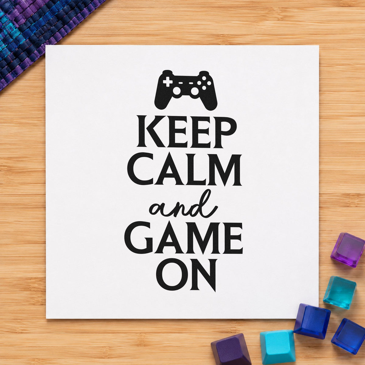 Keep Calm Game On Compact Pre-Inked Stamp – Slim in use 4
