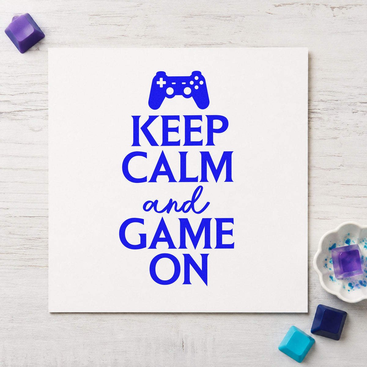 Keep Calm Game On Compact Pre-Inked Stamp – Slim in use 5