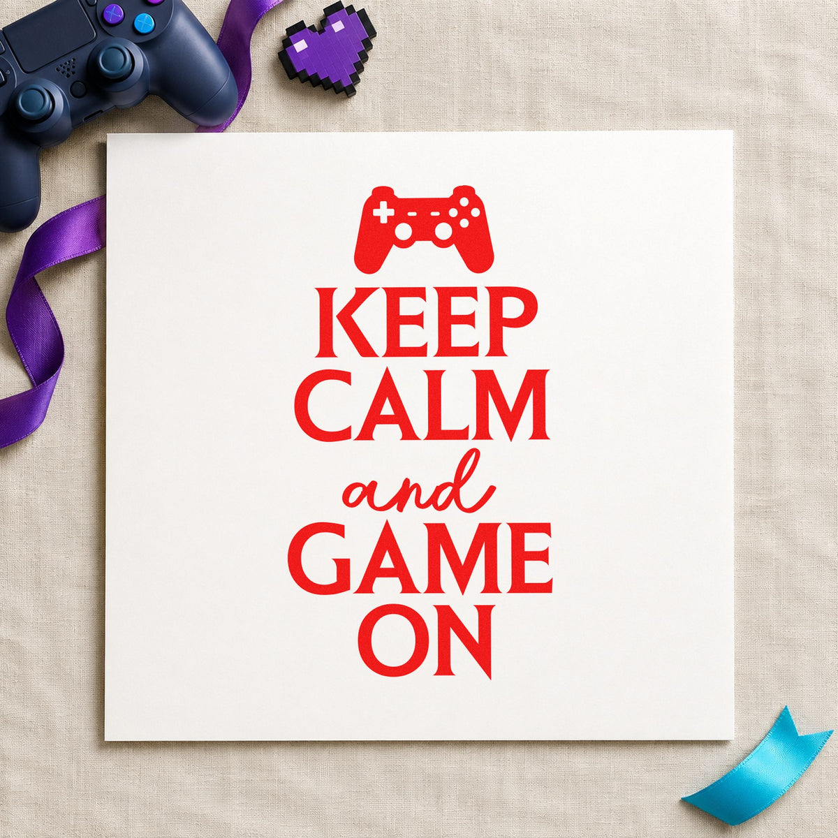 Keep Calm Game On Compact Pre-Inked Stamp – Slim in use 7