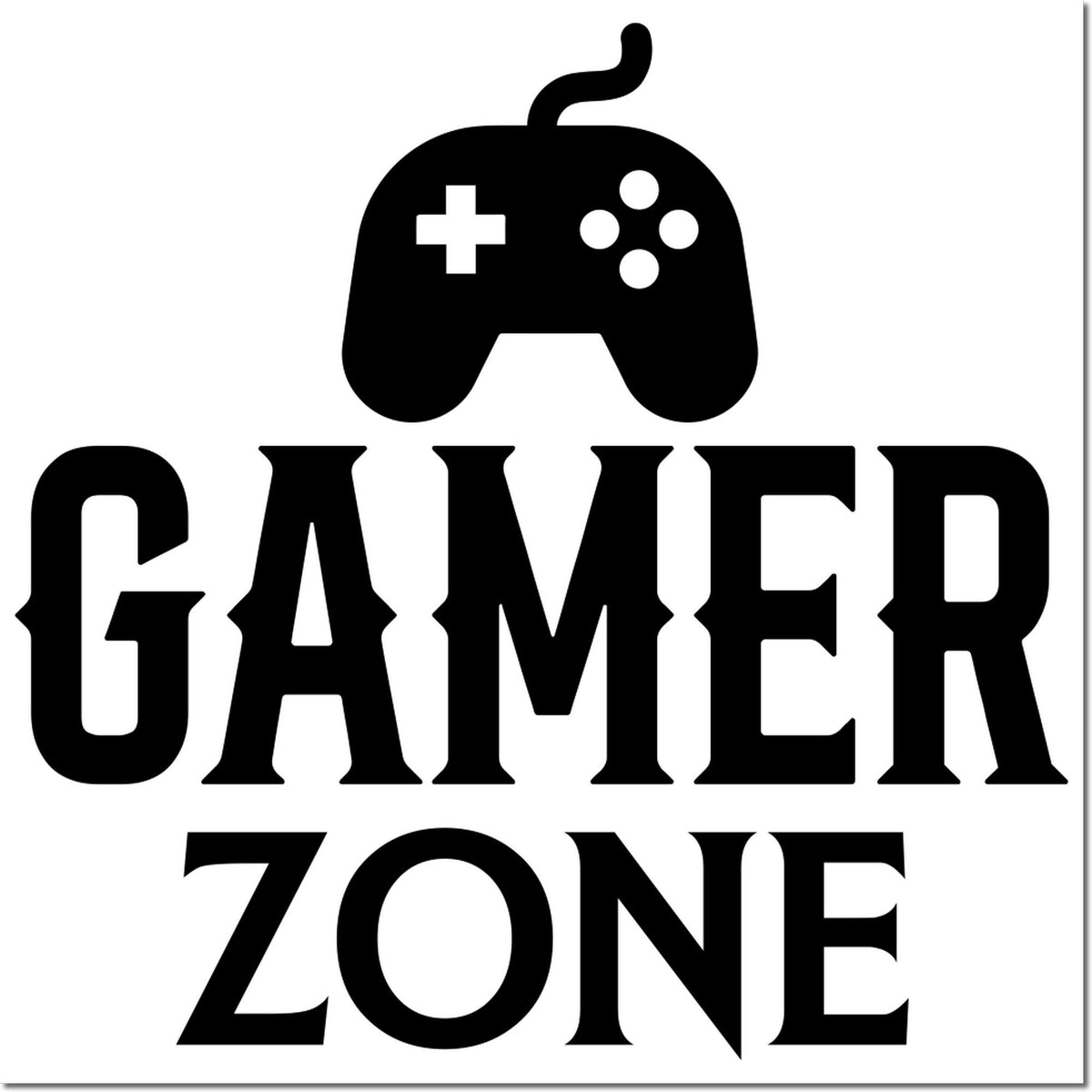Gamer Zone rubber stamp design with game controller icon for gaming-themed crafts and branding