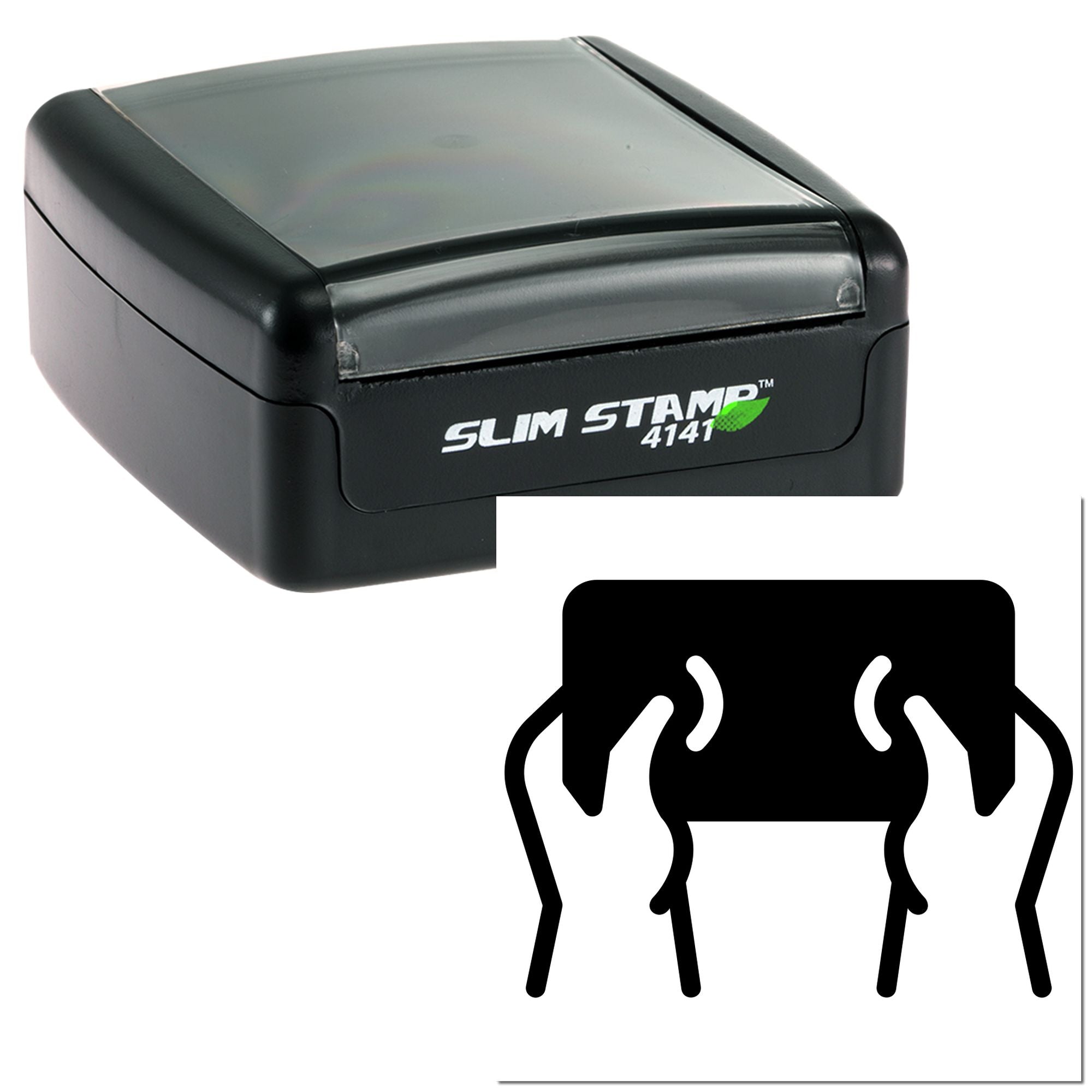 Slim Stamp 4141 self-inking rubber stamp with custom imprint design for fast, professional business stamping.