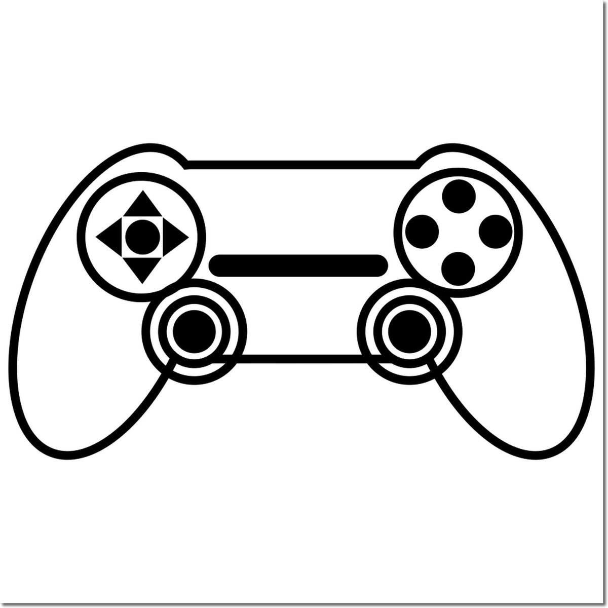 Video game controller rubber stamp design for gamer crafts, custom stamping, and gaming-themed projects.