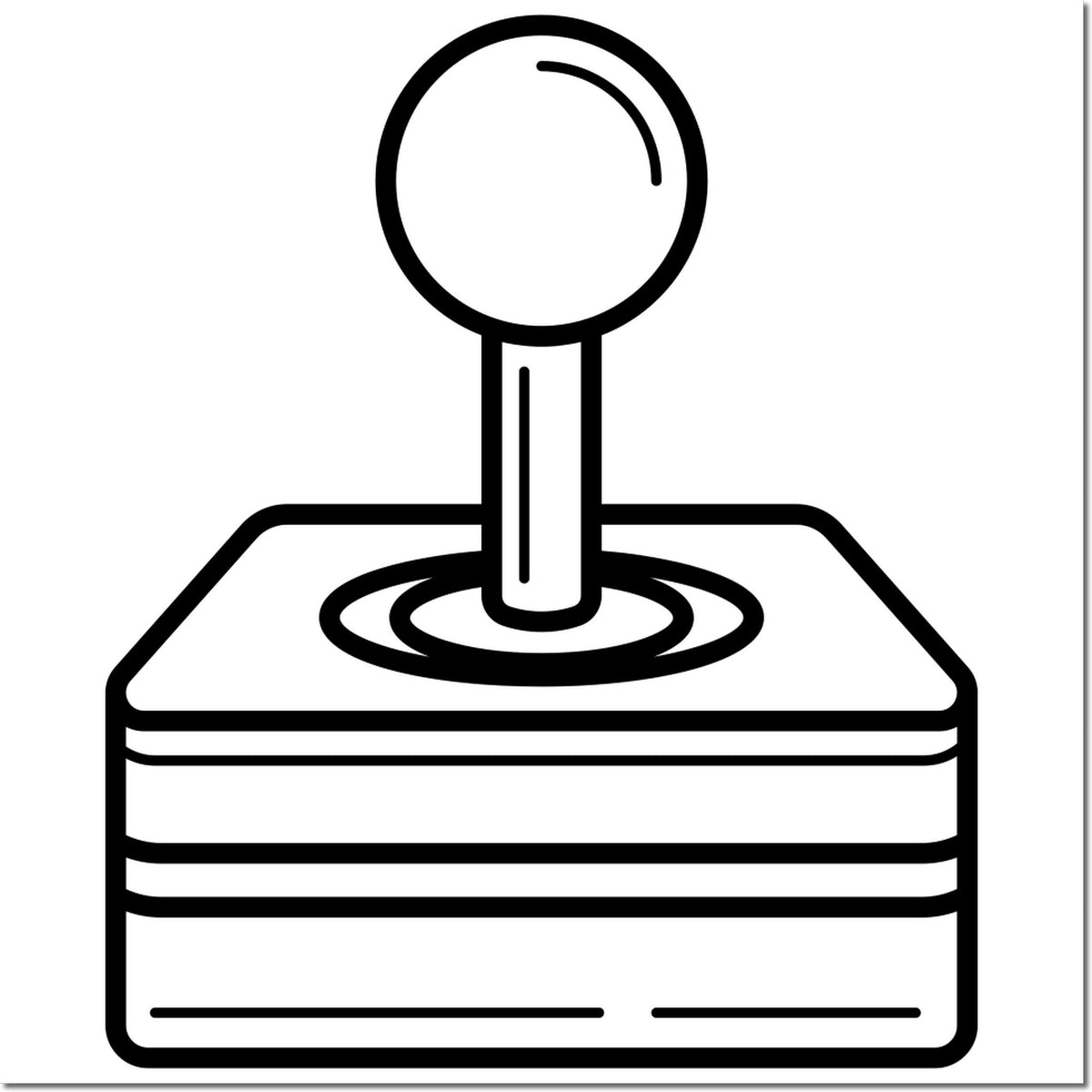 Rubber stamp icon for custom office and business stamping, black outline illustration