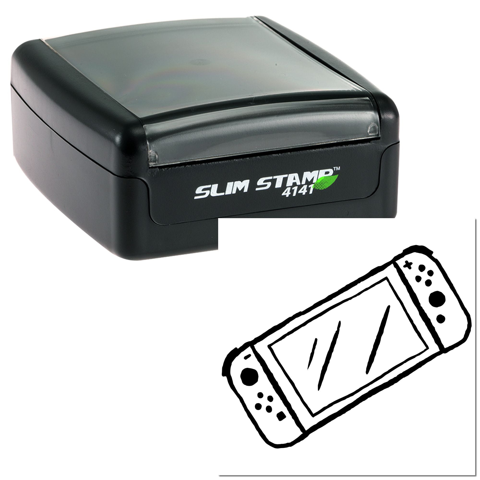 Slim Stamp 4141 self-inking rubber stamp with custom artwork for fast, professional office marking.