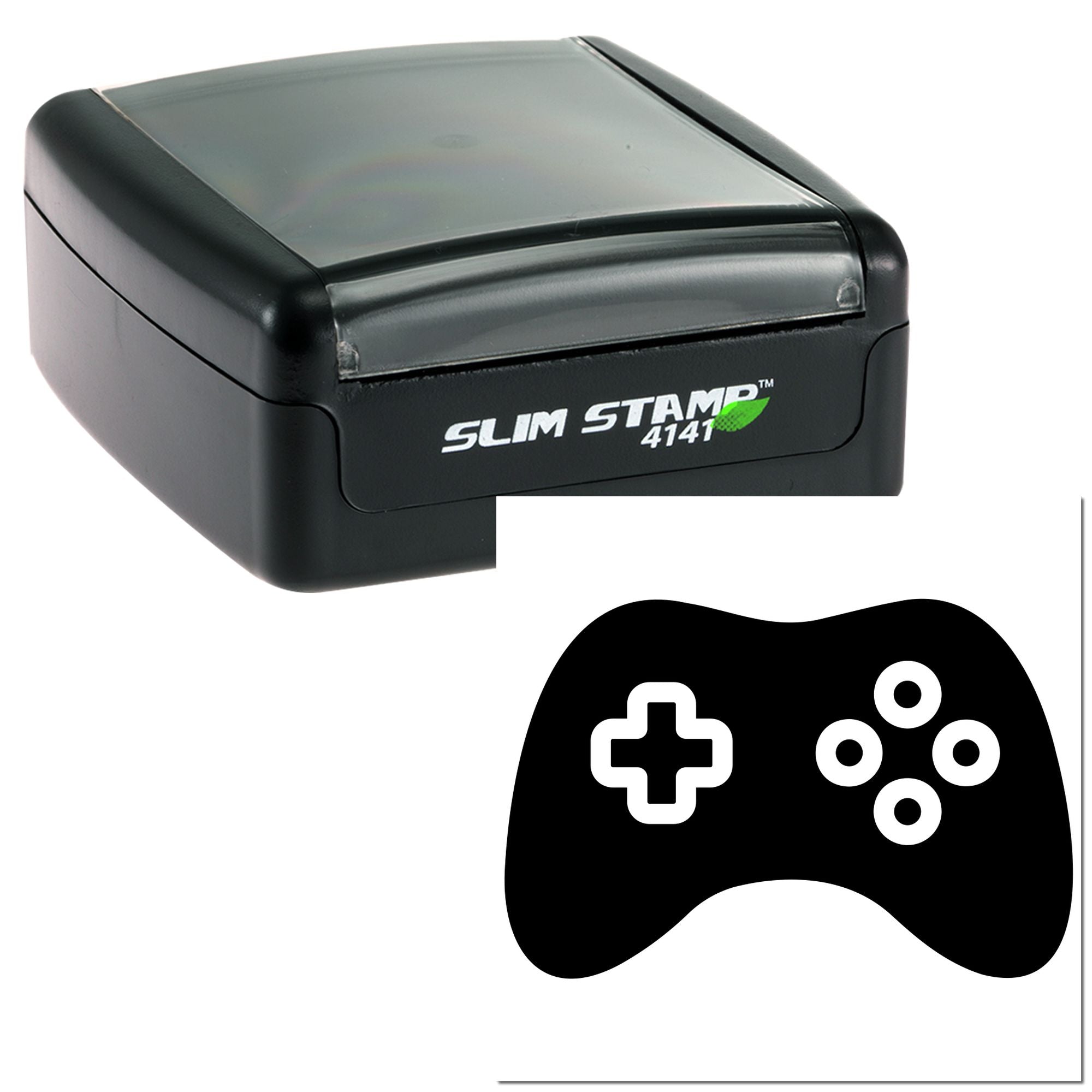 Slim Stamp 4141 self-inking rubber stamp with custom game controller design