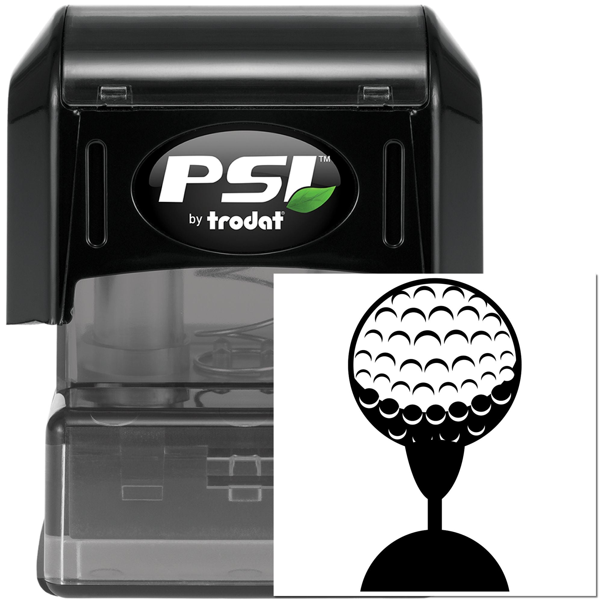 PSI by Trodat self-inking golf ball rubber stamp for golf-themed custom imprinting