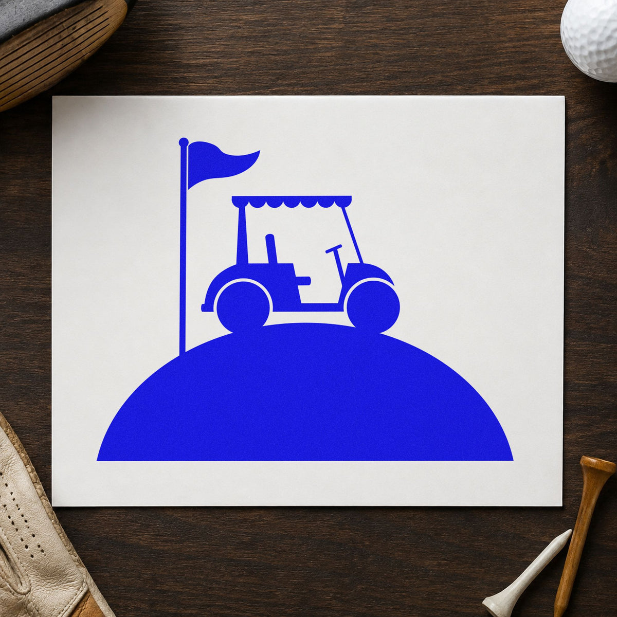 Golf Cart On A Hill By Flag Stamp – PSI Pre-Inked in use 6
