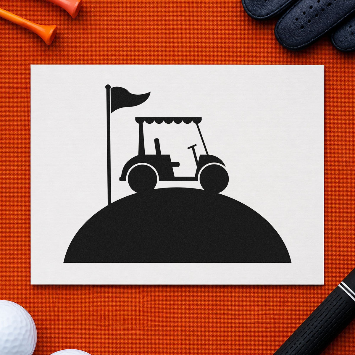 Golf Cart On A Hill By Flag Stamp – PSI Pre-Inked in use 9