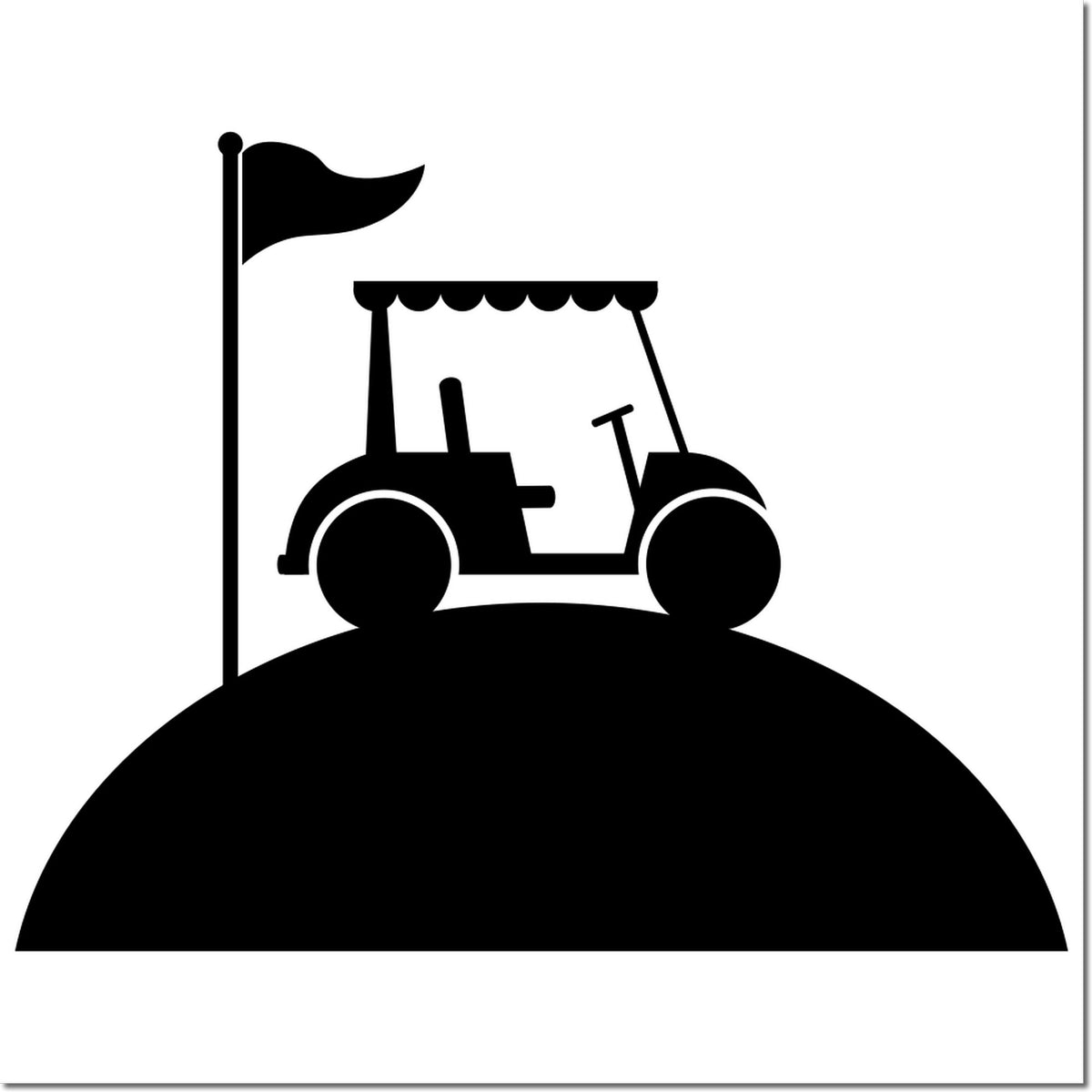 Golf cart rubber stamp icon for golf course signs, events, and club branding