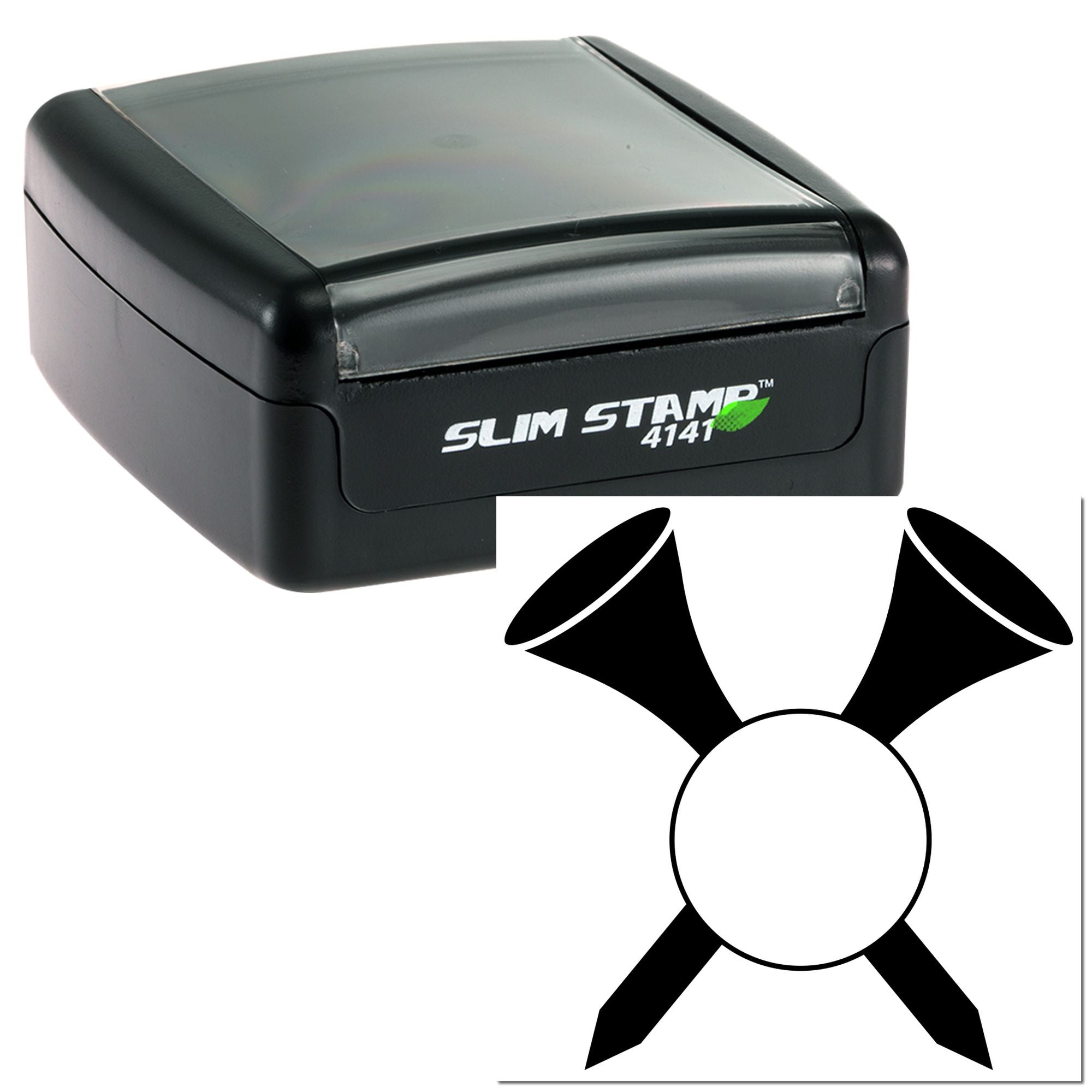 Slim Stamp 4141 self-inking rubber stamp with custom logo imprint preview