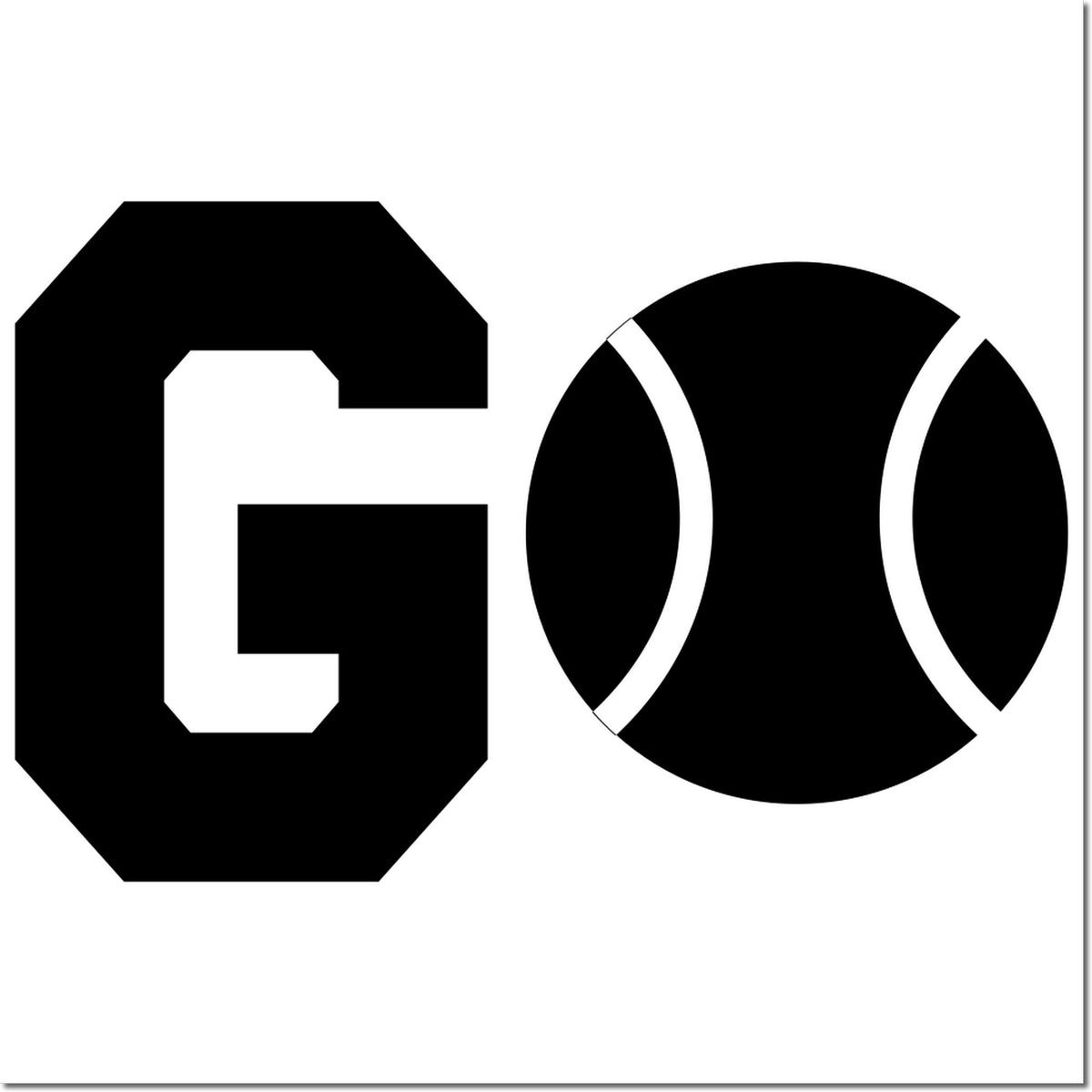 Bold GO rubber stamp design for action, approval, or motivational office stamping.