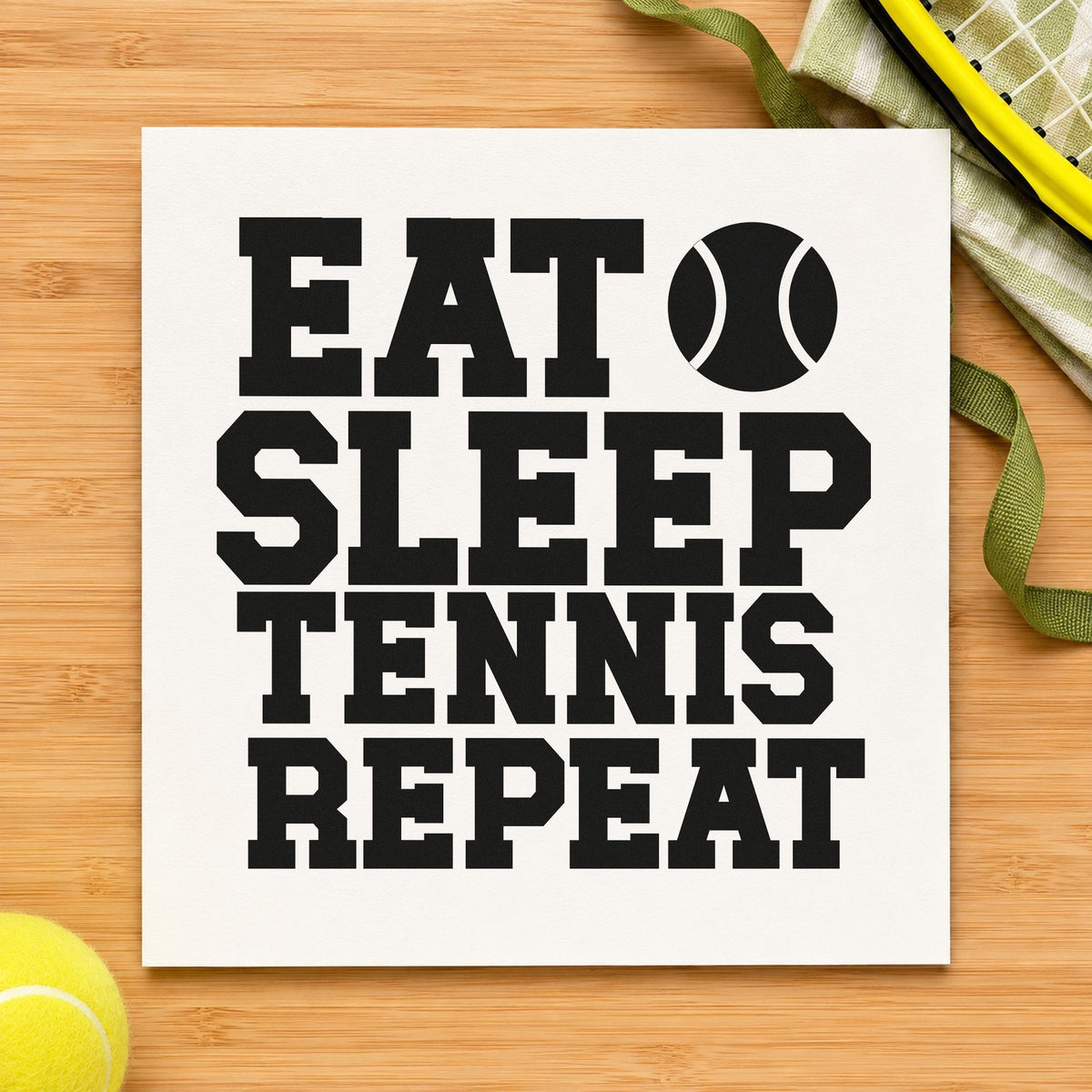 Eat Sleep Tennis Repeat Pre-Inked Stamp – PSI in use 3