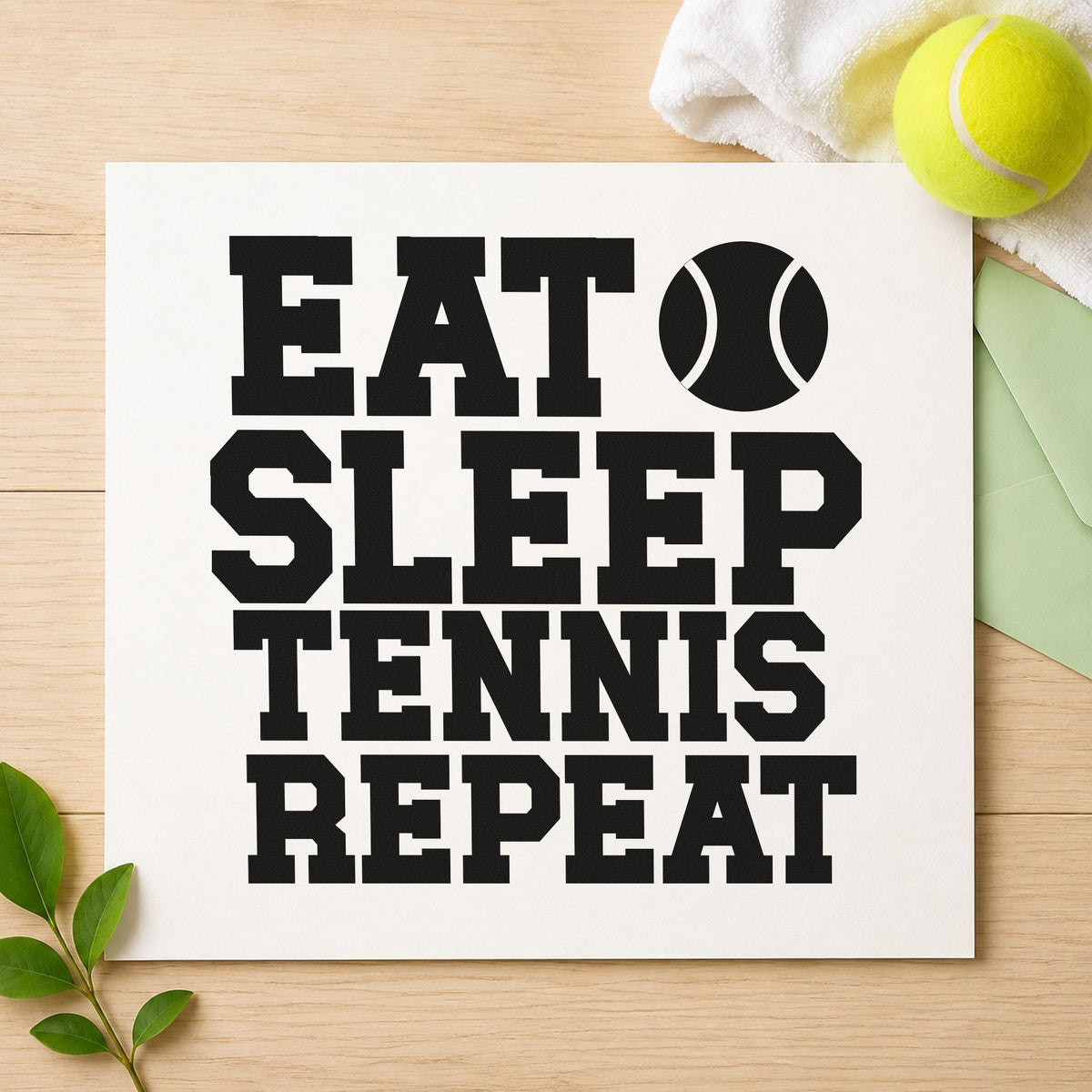 Eat Sleep Tennis Repeat Self-Inking Stamp in use 4
