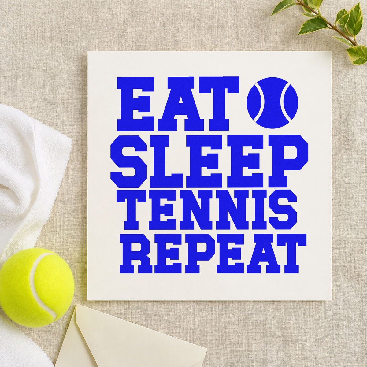 Eat Sleep Tennis Repeat Self-Inking Stamp in use 5