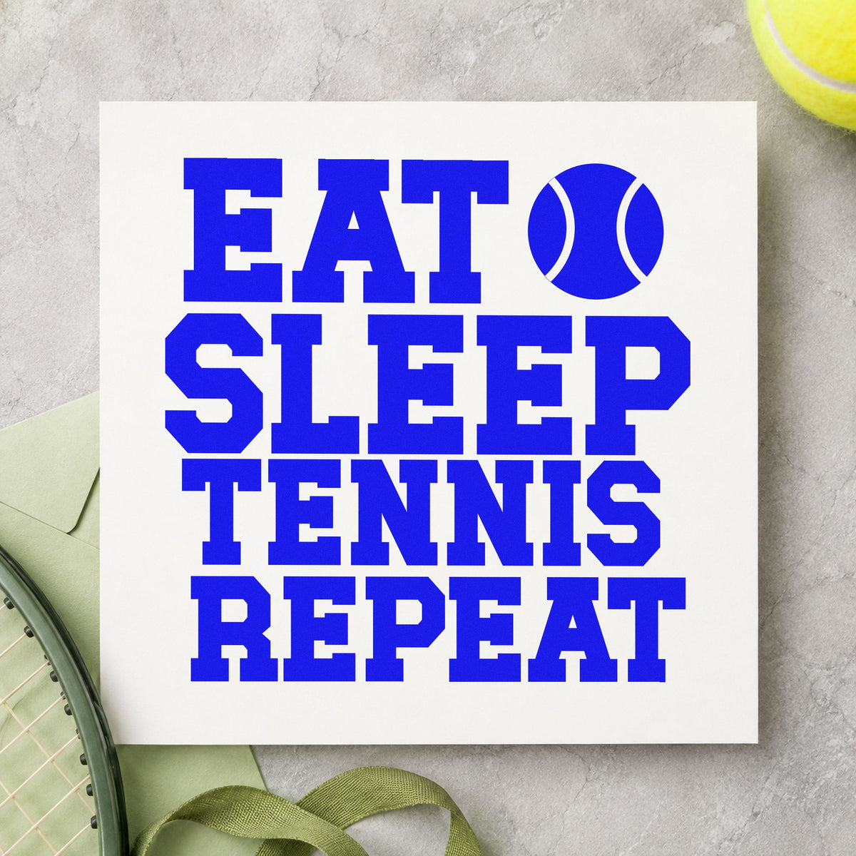 Eat Sleep Tennis Repeat Self-Inking Stamp in use 6