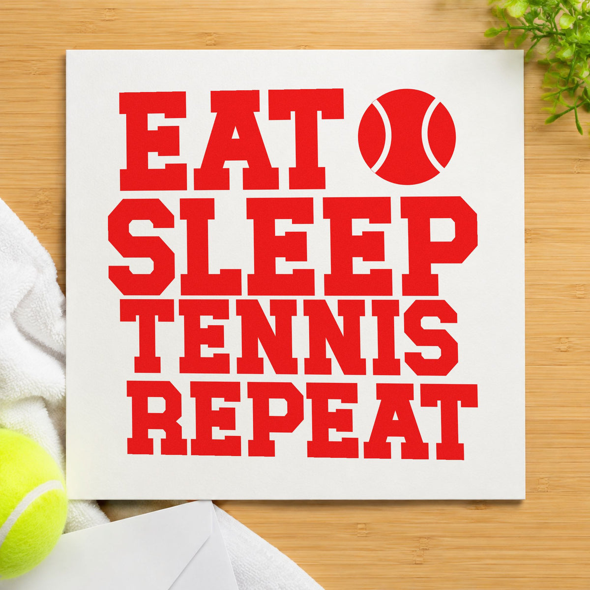 Eat Sleep Tennis Repeat Self-Inking Stamp in use 7