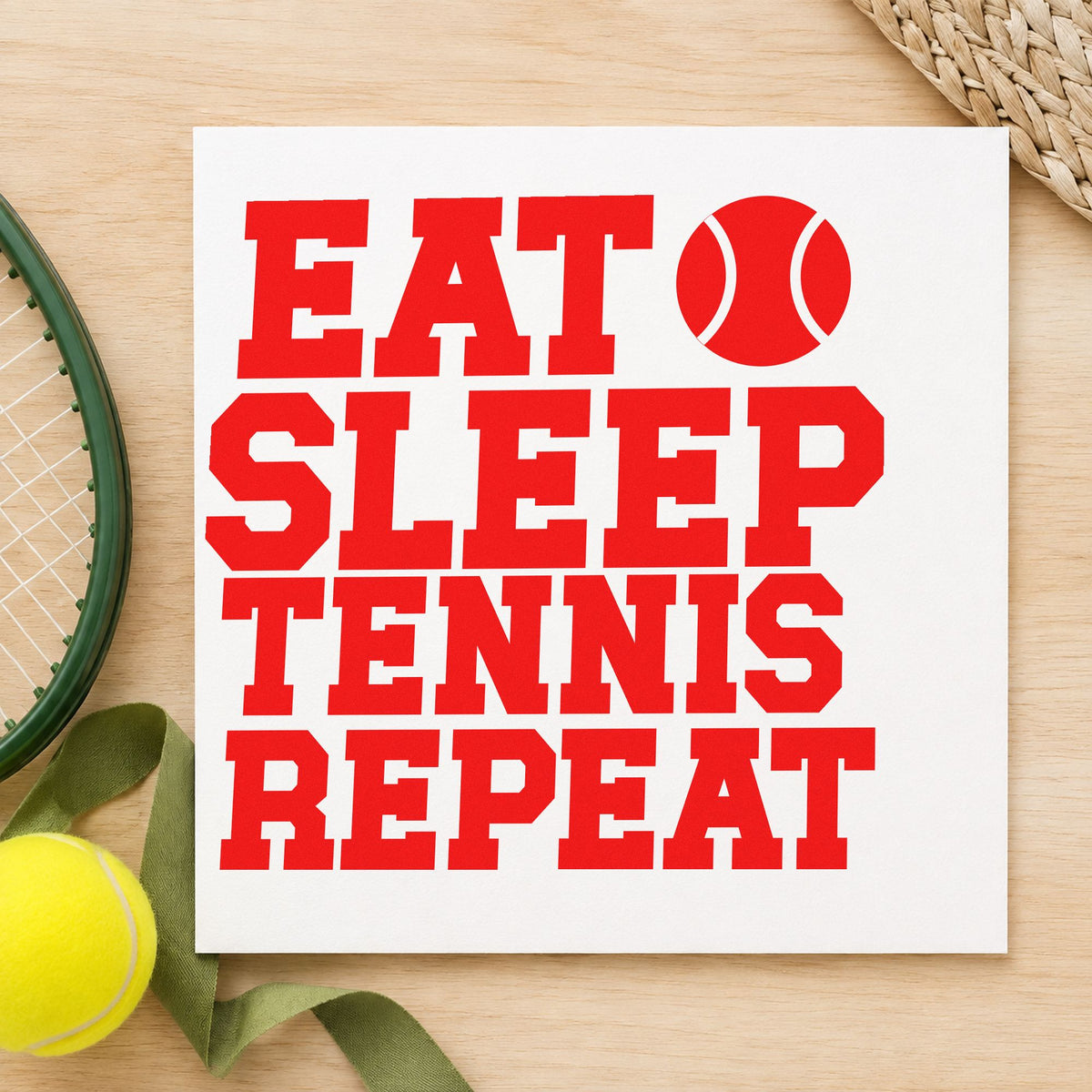 Eat Sleep Tennis Repeat Self-Inking Stamp in use 8