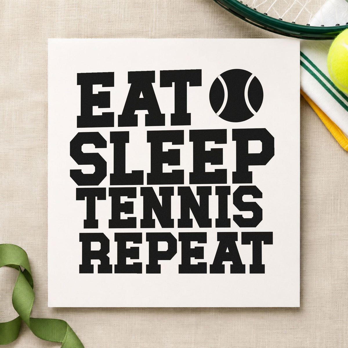 Eat Sleep Tennis Repeat Self-Inking Stamp in use 9